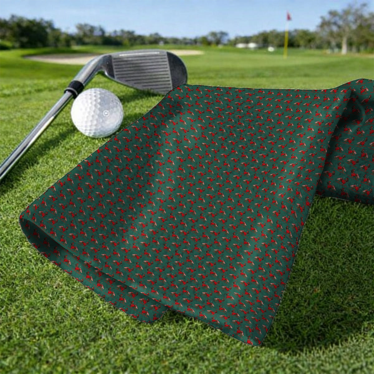 French Bulldog Holiday Golf Towels, Christmas Dog Pattern Golf Towel, Festive Golf Gift for Golfers