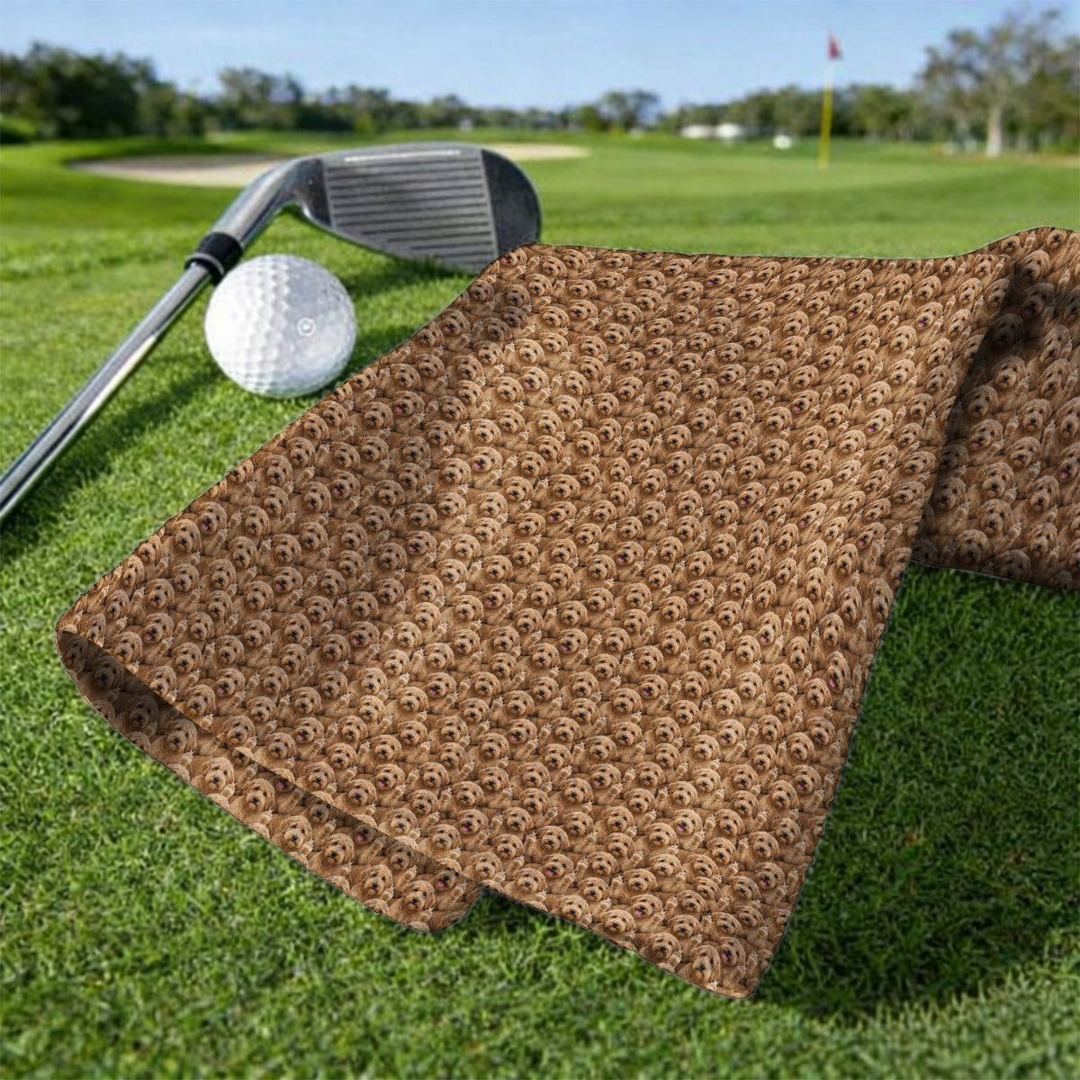 Goldendoodle Golf Towels, Funny Dog Pattern Golf Towel, Golf Gift For Golfers