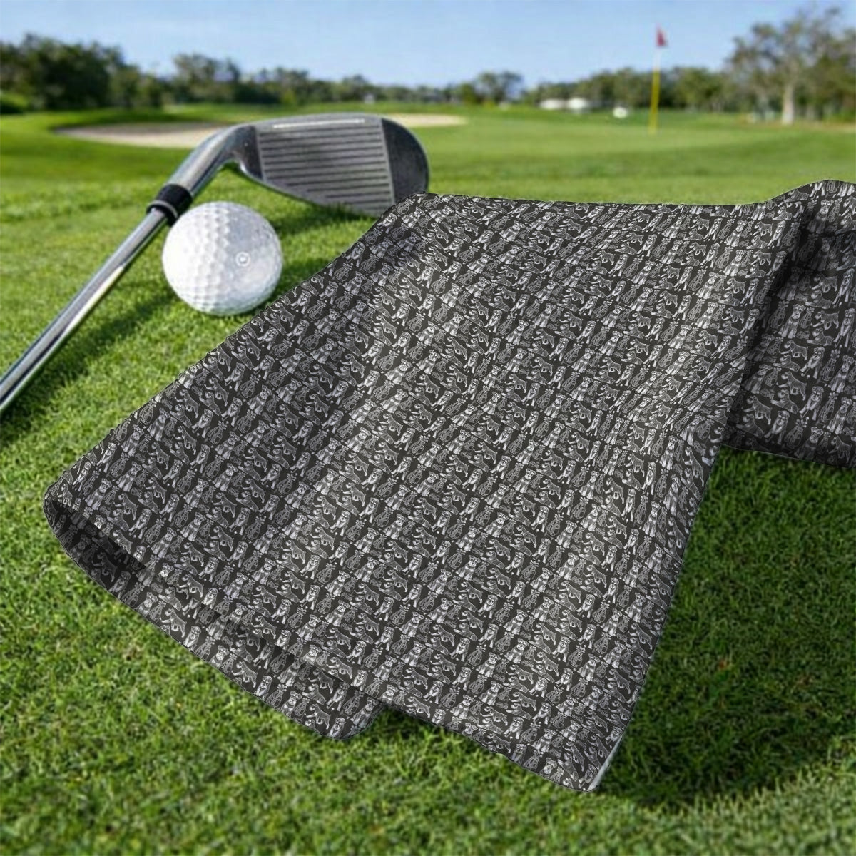 Miniature Schnauzer Golf Towels, Retro Schnauzer Golf Towel, Crazy Golf Gift For Golfer