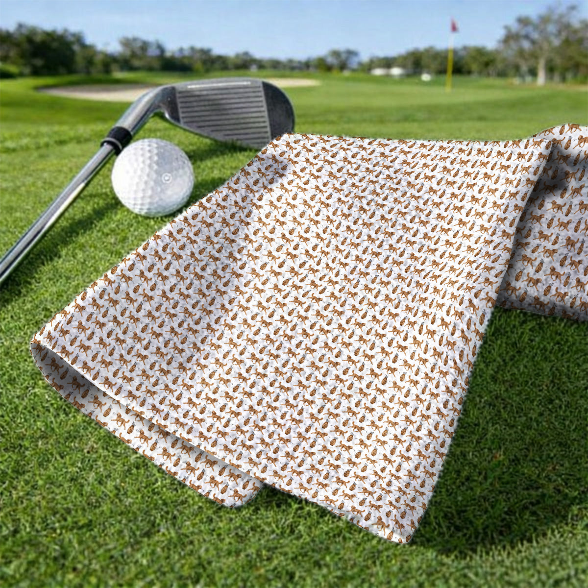 Goldendoodle Golf Towels, Doodle Dog Pattern Golf Towel, Funny Golf Gift For Dog Lovers
