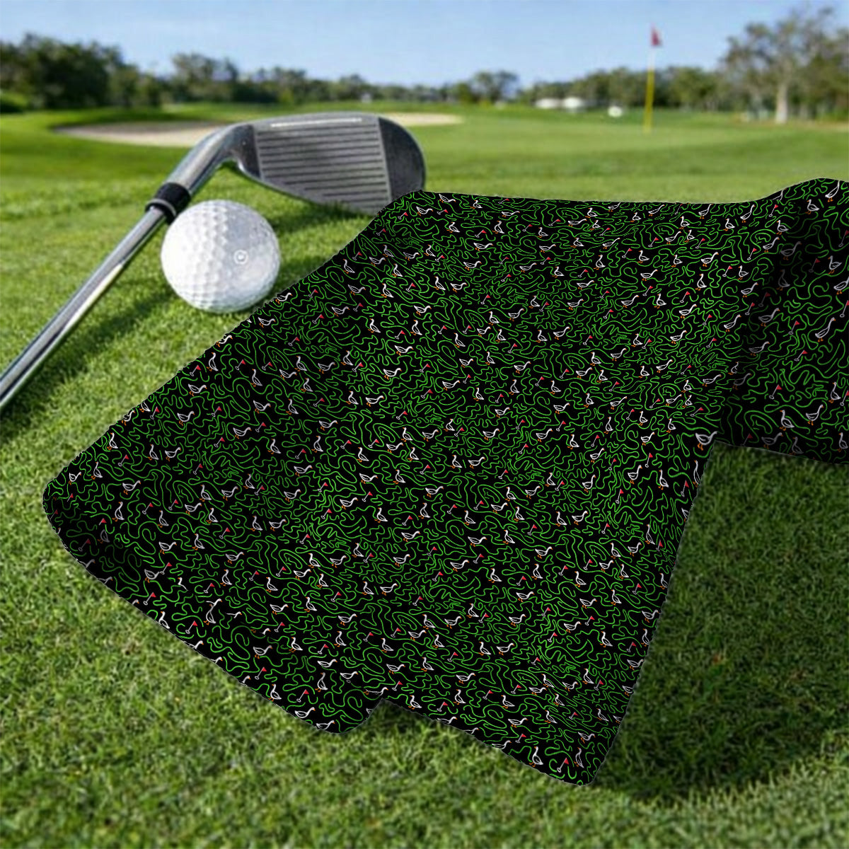 Goose Pattern Golf Towels, Funny Goose & Golf Towel, Golf Gift For Golfer