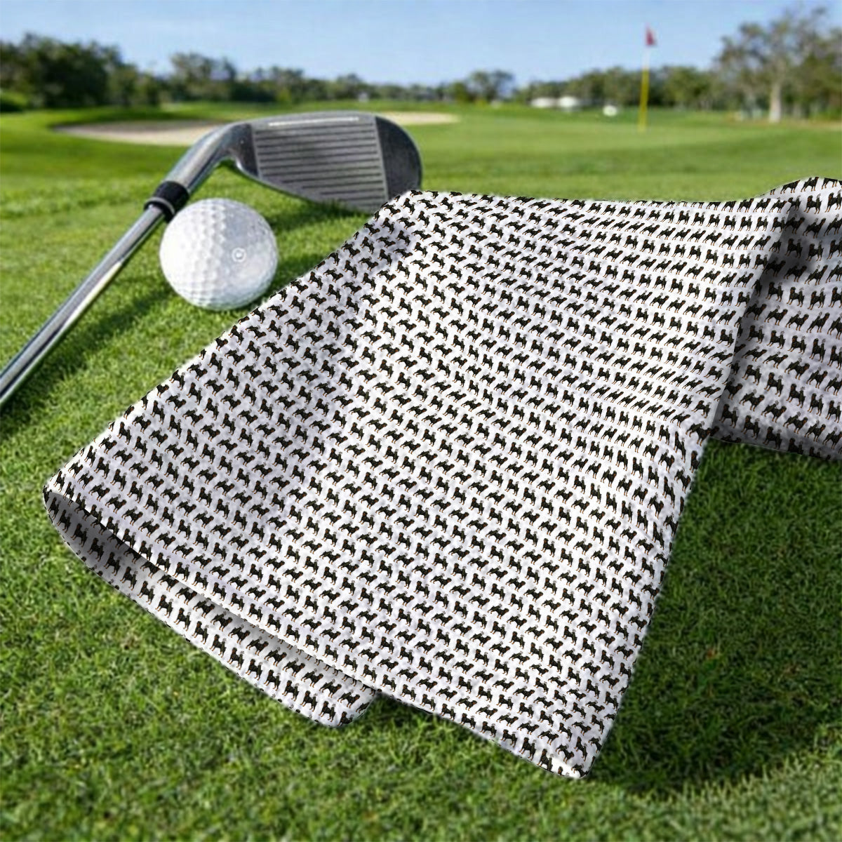 Rottweiler Golf Towel, Rottweiler Dog Golf Pattern Towels, Crazy Golf Gift For Golfer