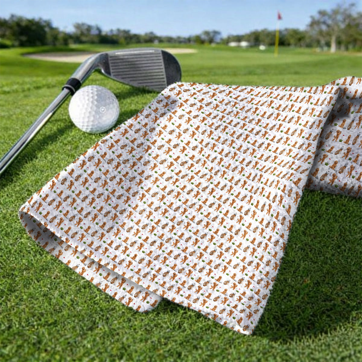 Goldendoodle Golf Towels, Dog Pattern Golf Towel, Funny Golf Gift For Golfers