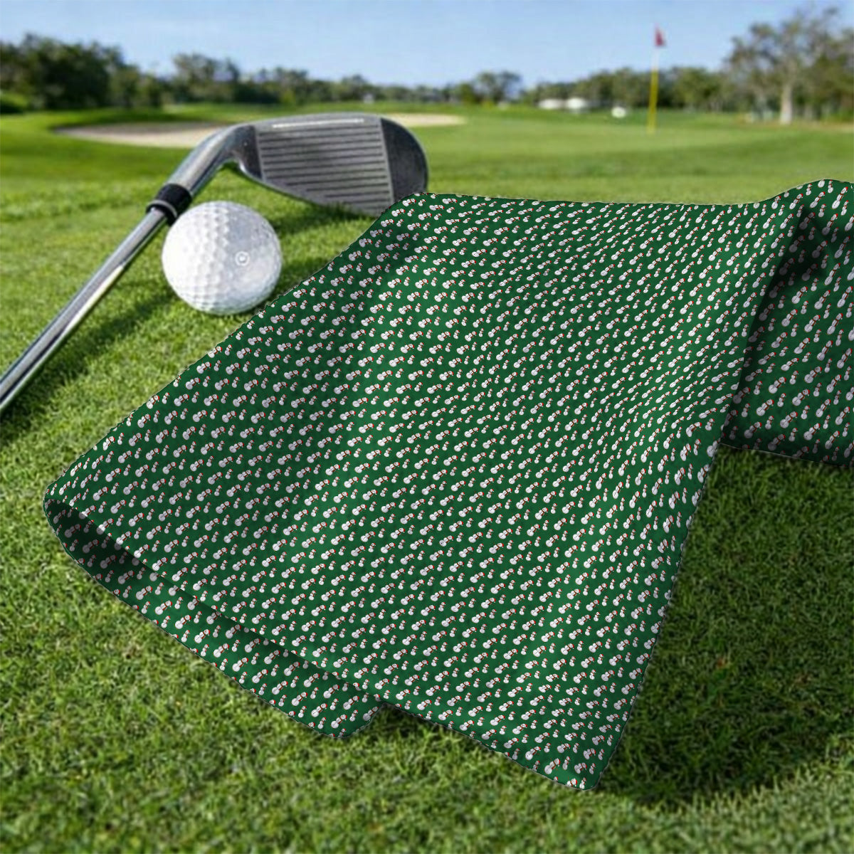 Snowman Christmas Golf Towels, Funny Xmas Golf Towel, Golf Gift for Golfer