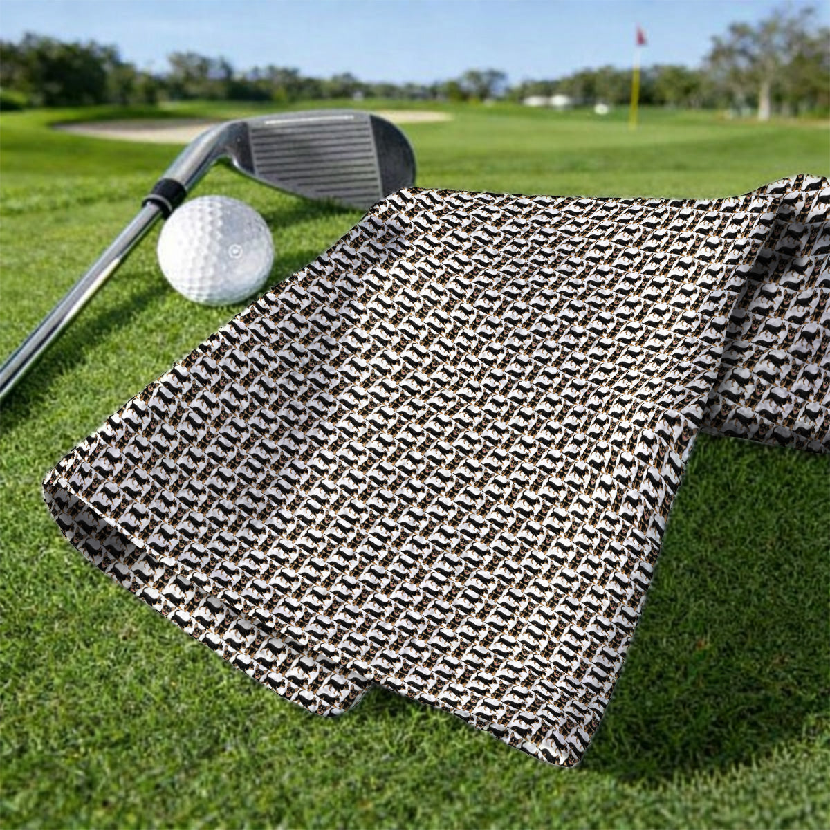 Funny Black Chihuahua Golf Towel, Cute Chihuahua Golf Pattern Towels, Dog Lovers Golf Gift For Golfer
