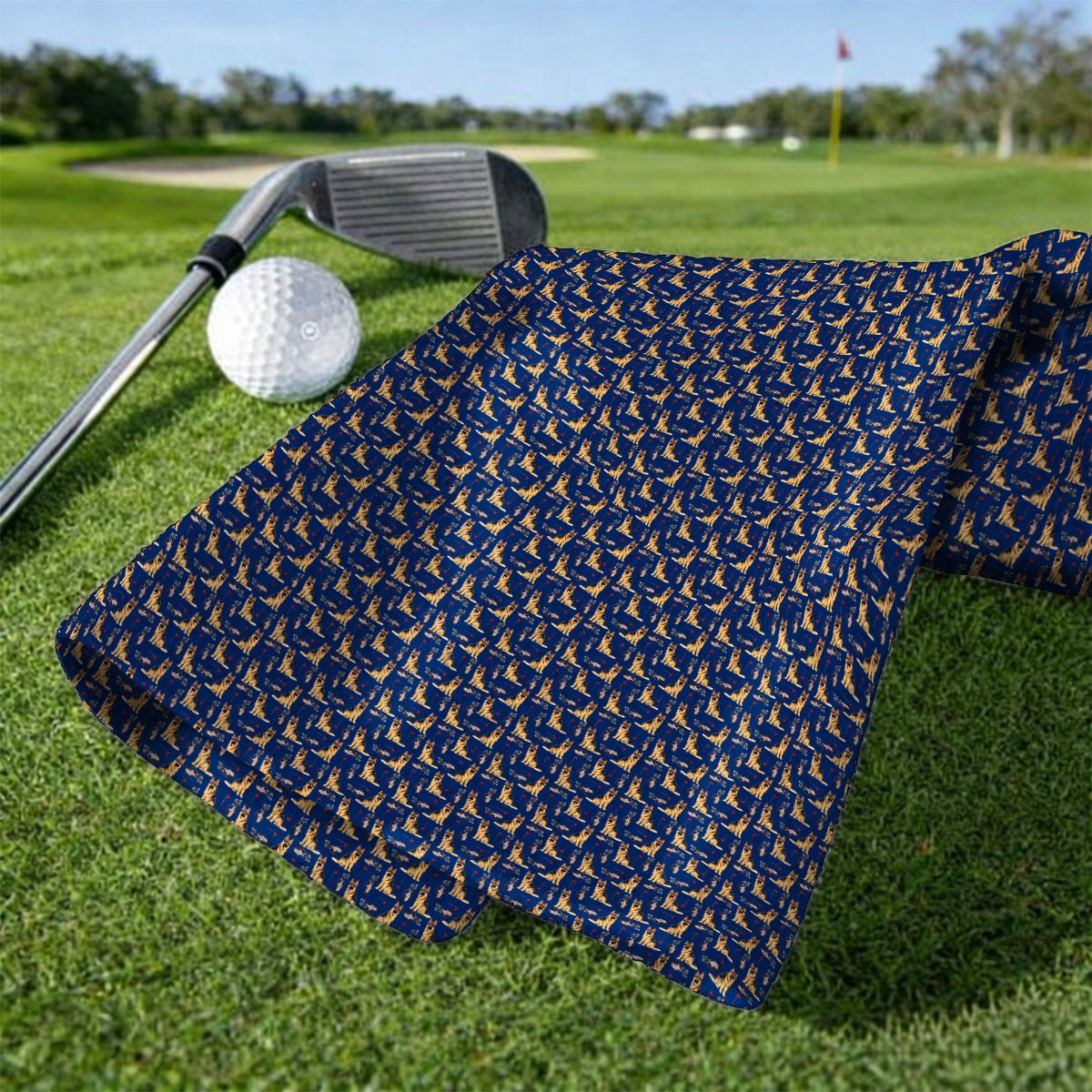 German Shepherd Golf Towels, Funny German Pattern Golf Towel, Golf Gift For Golfers