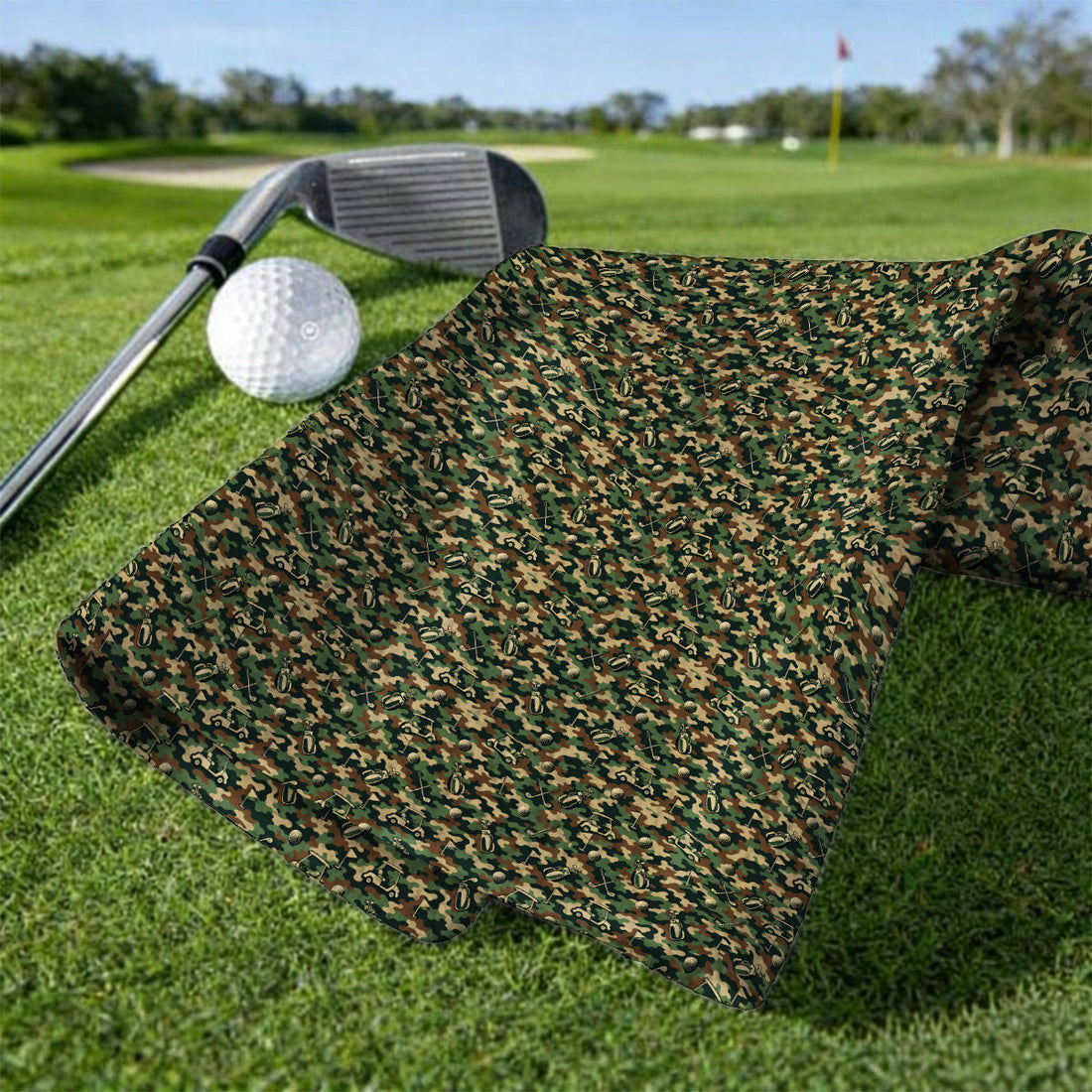 Veteran Golf Towels, Camo Pattern Golf Towel, Crazy Golf Gift For Golfers