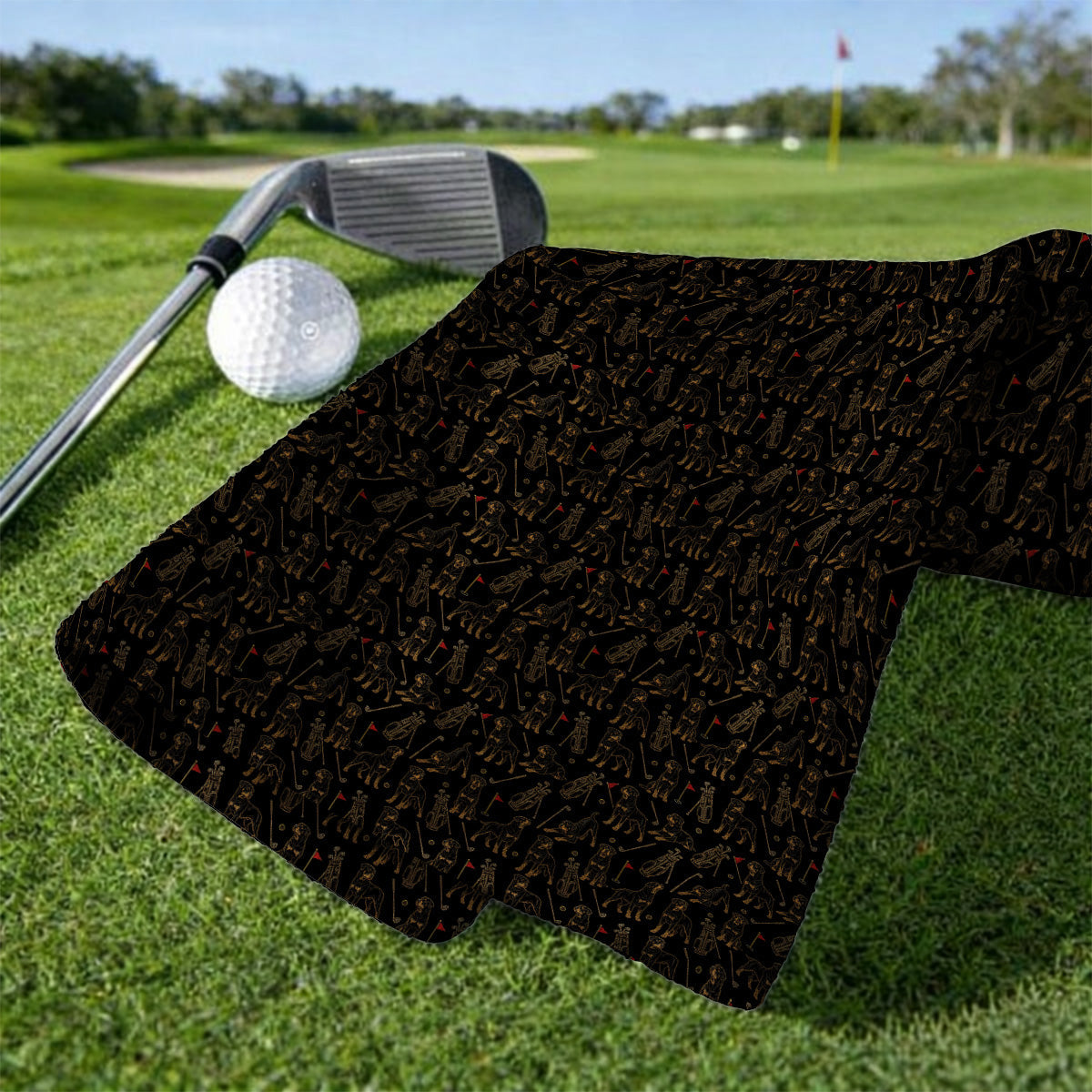 Crazy Rottweiler Golf Towel, Rottweiler Dog Pattern Golf Towels, Golf Gift For Golfer