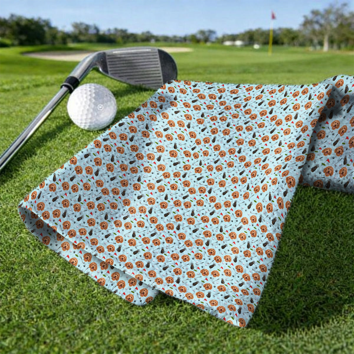 Goldendoodle Golf Towels, Crazy Doodle Dog Pattern Golf Towel, Golf Gift For Golfers