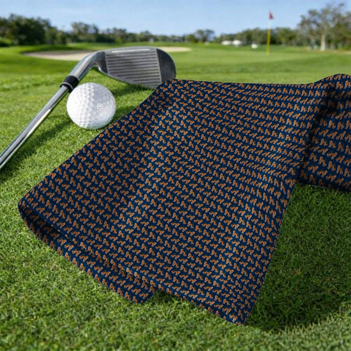 Goldendoodle Golf Towels, Funny Golfing Doodle Dog Pattern Golf Towel, Golf Gift For Golfers
