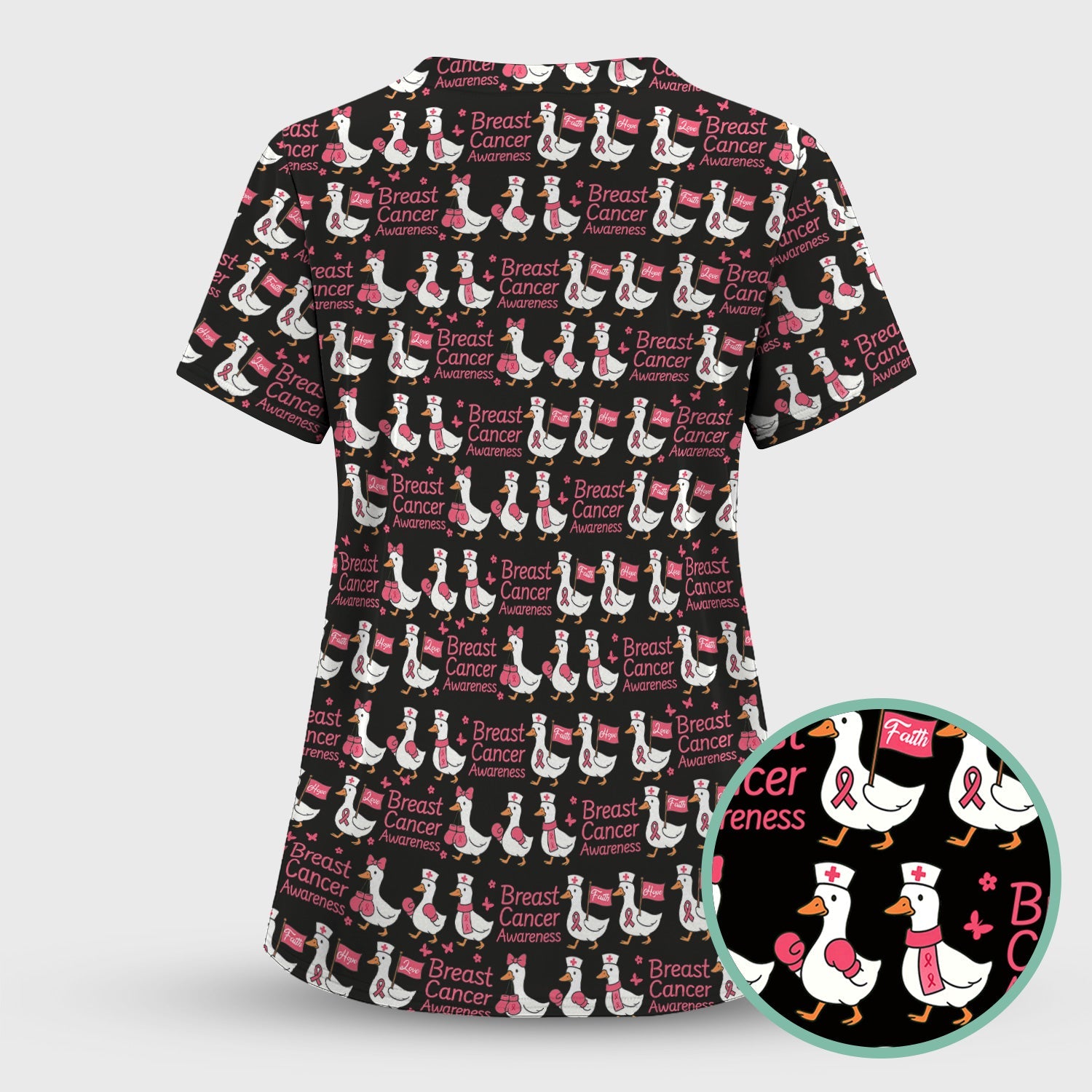Pink Ribbon Breast Cancer Awareness Shirt - Funny Graphic Tee For Nurse - CNA RN LPN Gift