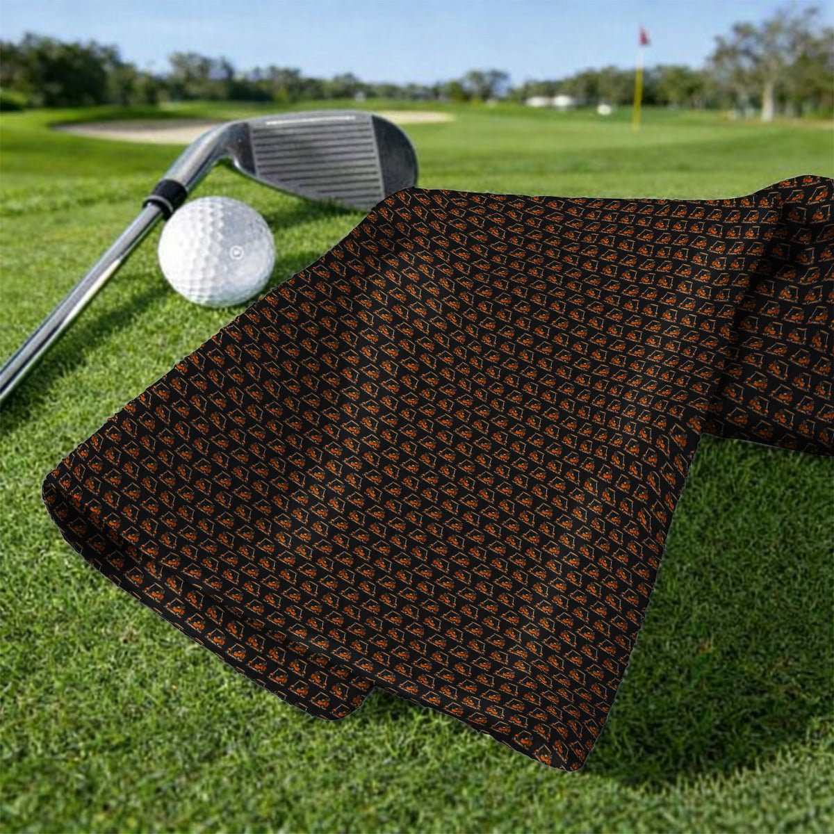 Fall Pattern Golf Towel, Autumn Golf Cart Towels, Funny Golf Gift For Golfer
