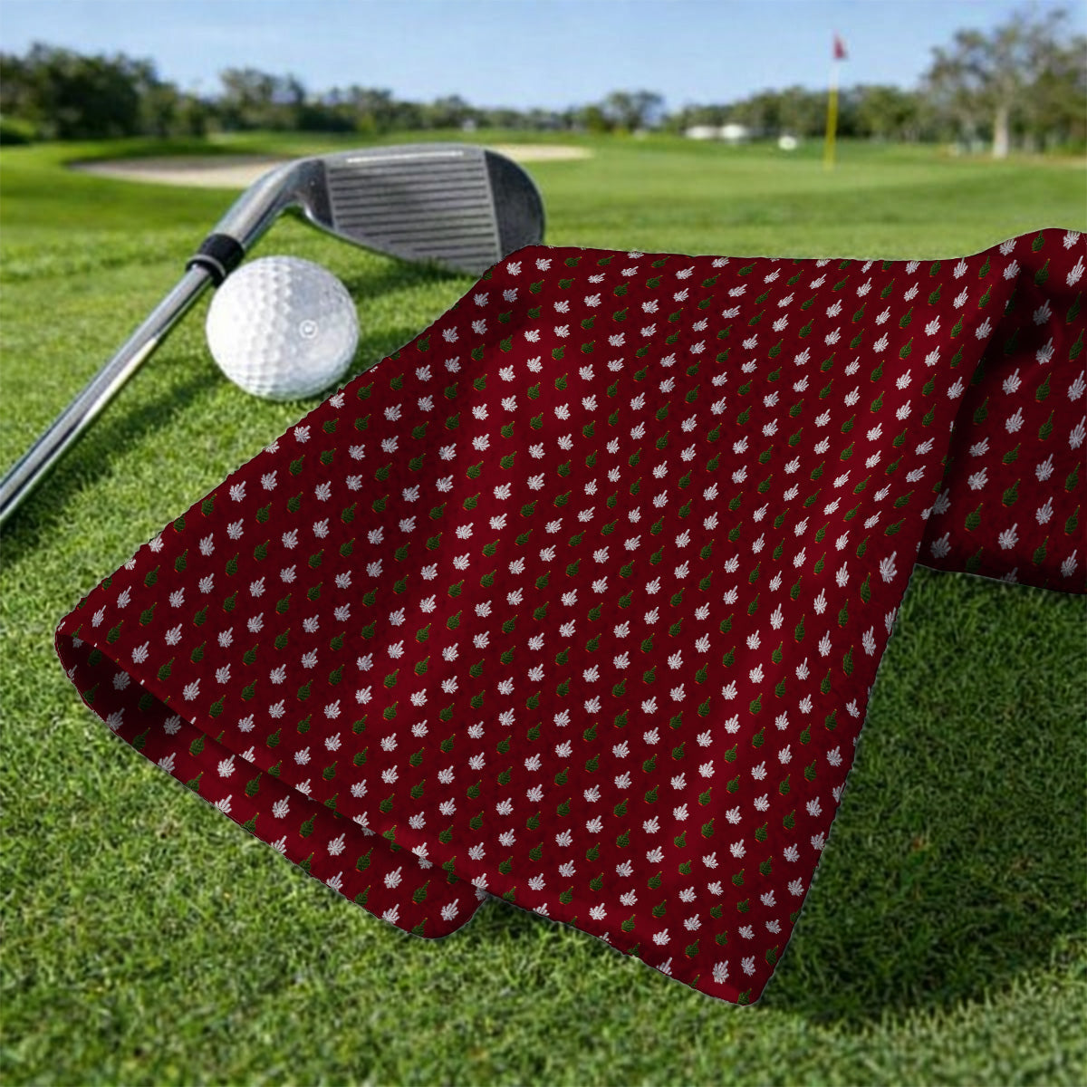 Christmas Tree Pattern Golf Towels, Xmas Golf Towel, Funny Golf Gift For Golfer