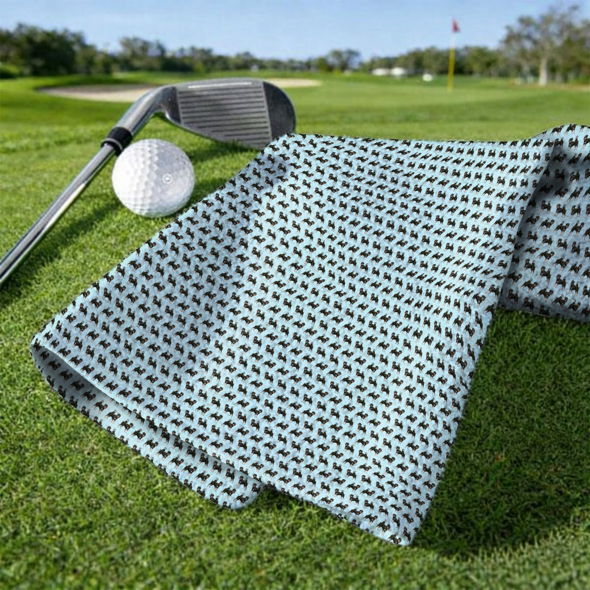 Miniature Schnauzer Golf Cart Towels, Funny Golf Schnauzer Pattern Golf Towel, Gift For Golf Lovers