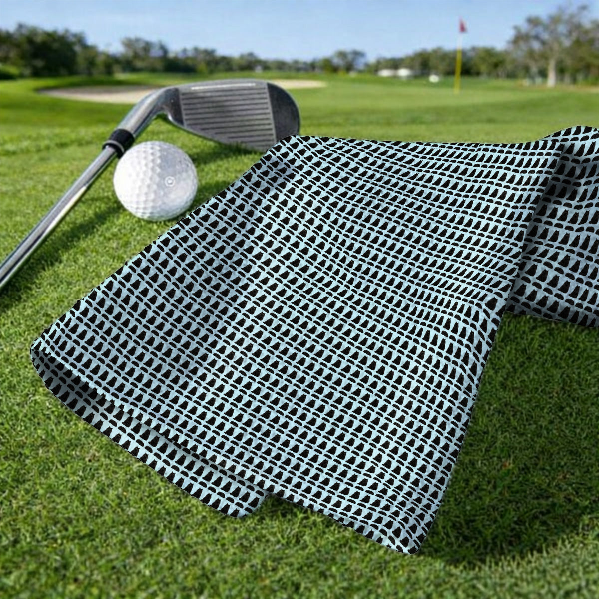 Black Persian Cat Golf Towel, Cute Black Persian Pattern Golf Towels, Golf Gift for Cat Lovers