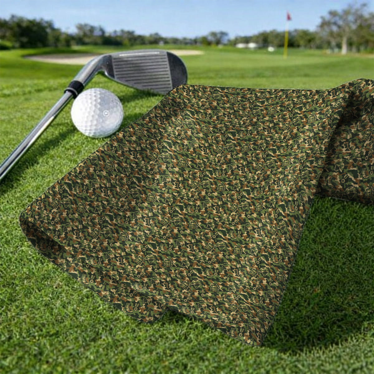 Veteran Camo Golf Towels, Army Camouflage Golf Towel, Golf Gift For Golfers