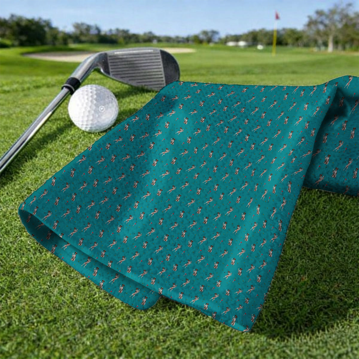 Crazy Pointer Pattern Golf Towel, German Shorthaired Pointer Golf Towels, Golf Gift For Golfer