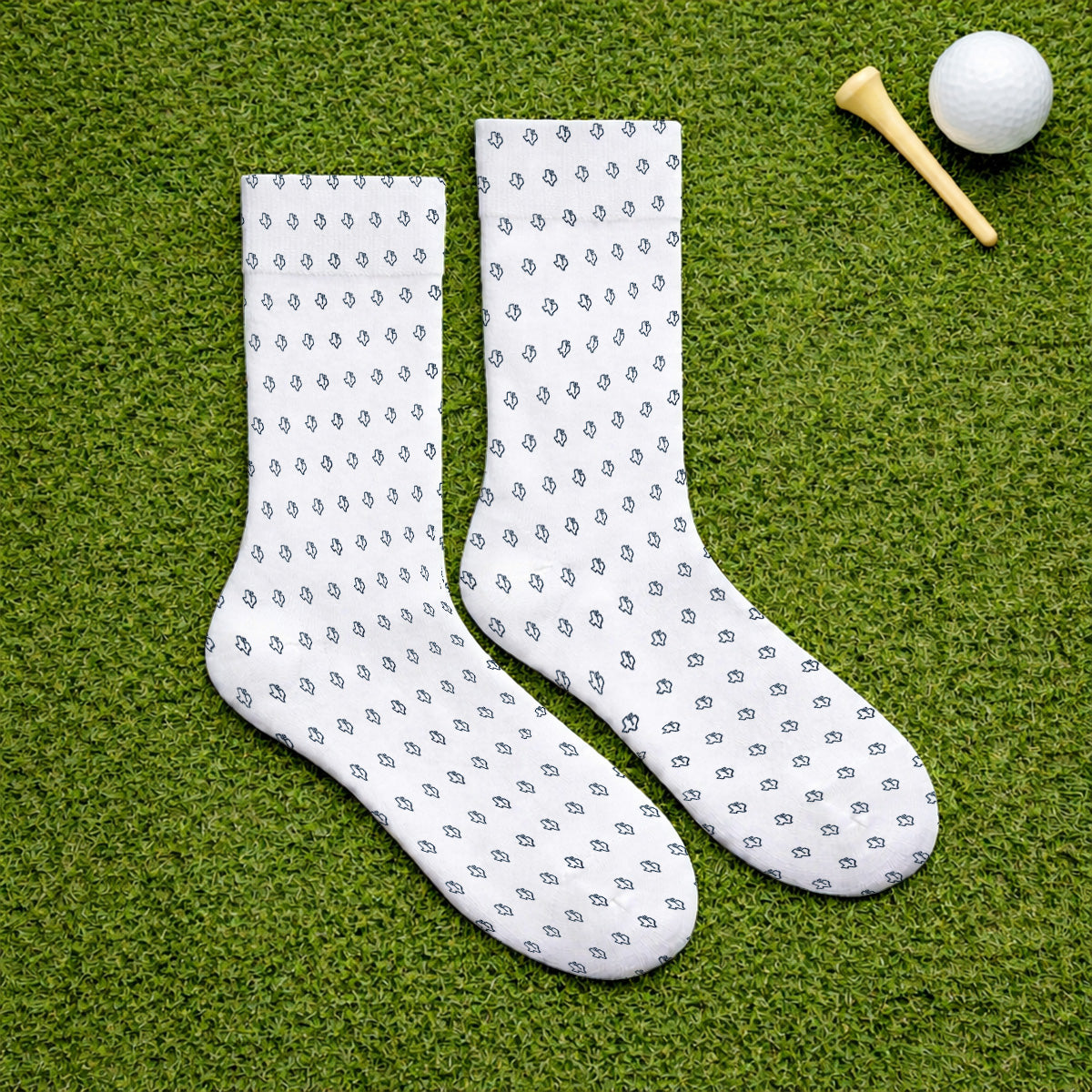 Personalized Texas Longhorn Golf Socks, Texas Pattern Golf Sock, Unique Texas Golf Gift For Golfer