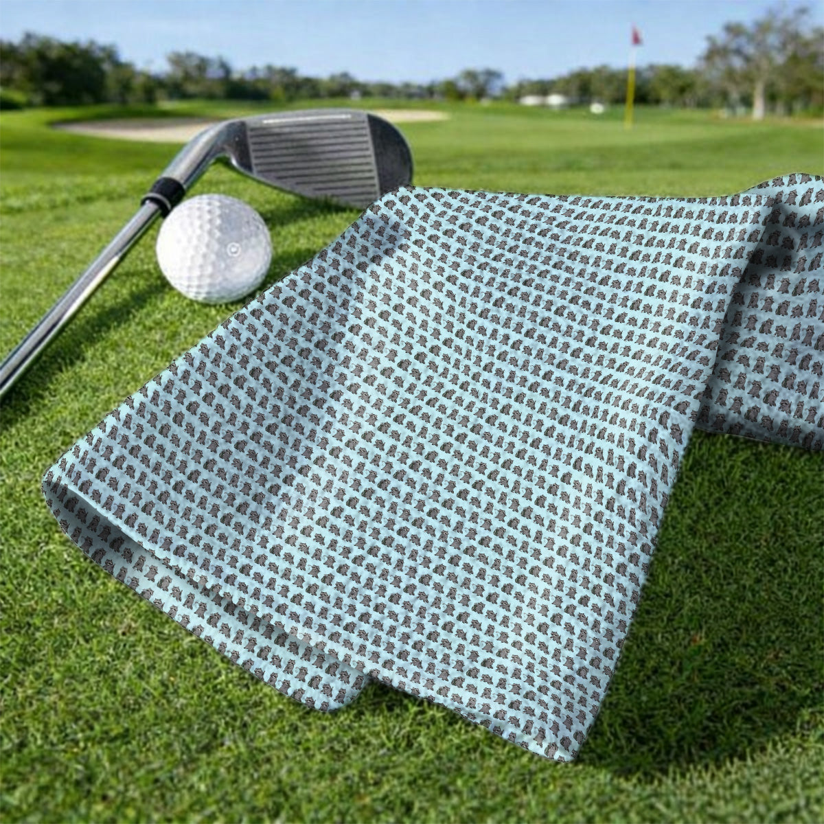 Funny Raccoon Golf Towels, Cute Raccoon Golf Pattern Towel, Golf Gift for Golf Lovers