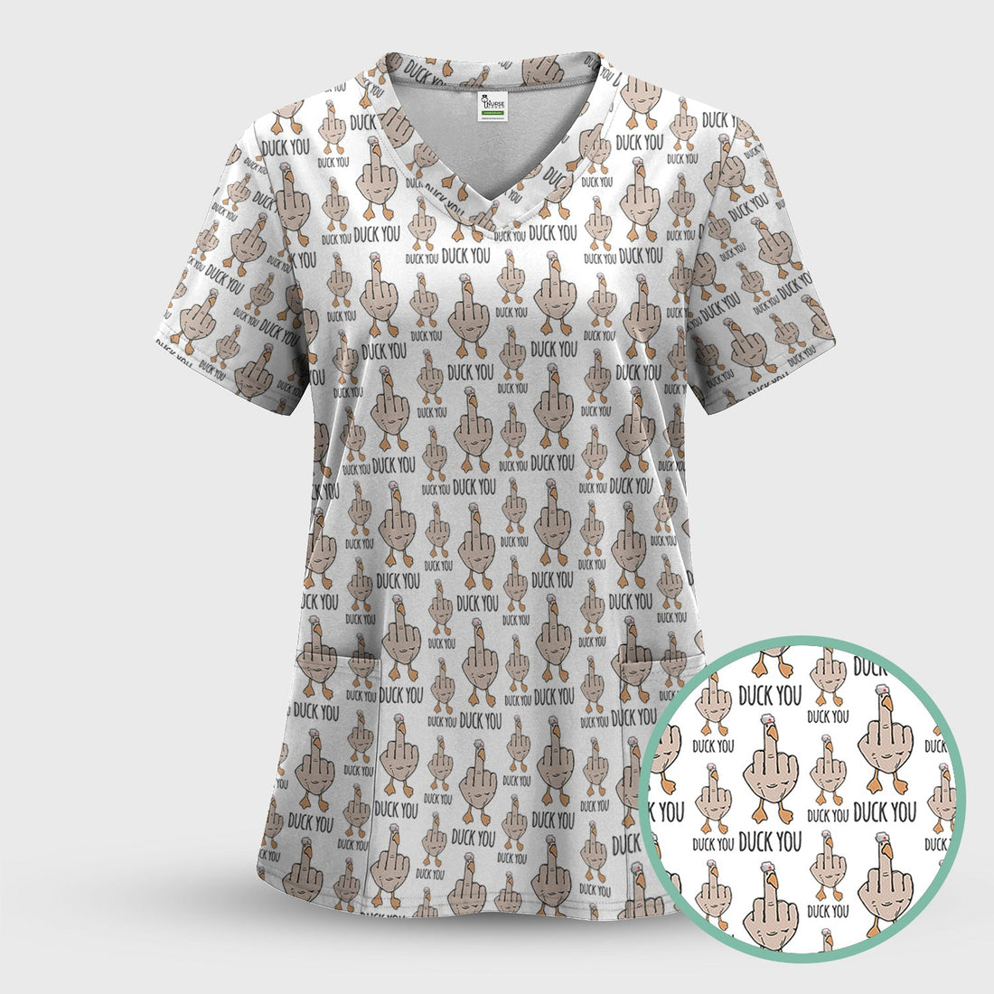 Funny Duck Shirt for Nurse - Sarcastic Duck You & Middle Finger Graphic Tee - Gift for Women RN LPN CNA