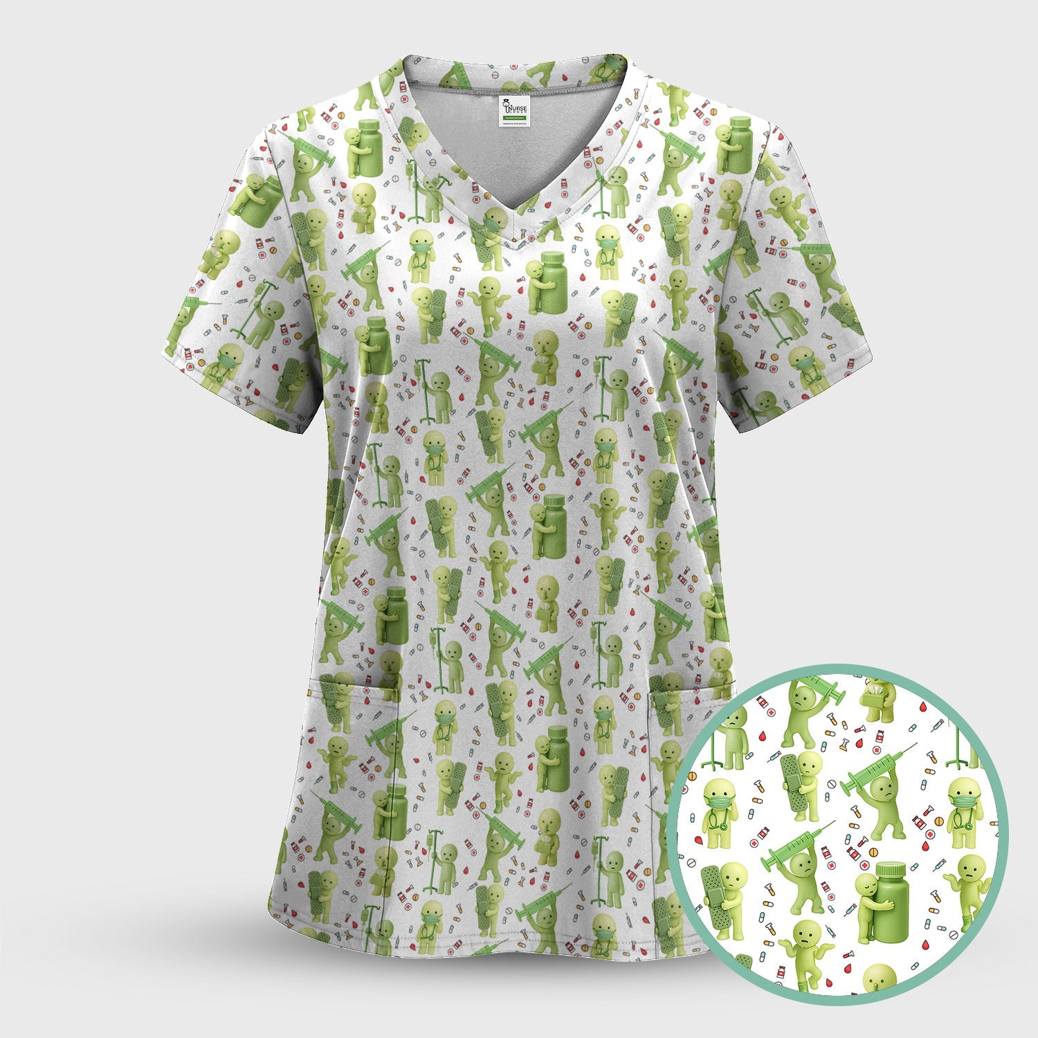 Cute Smiski Medical Shirt - Funny Smiski with Syringe Graphic Tee - Gift for Women RN LPN CNA
