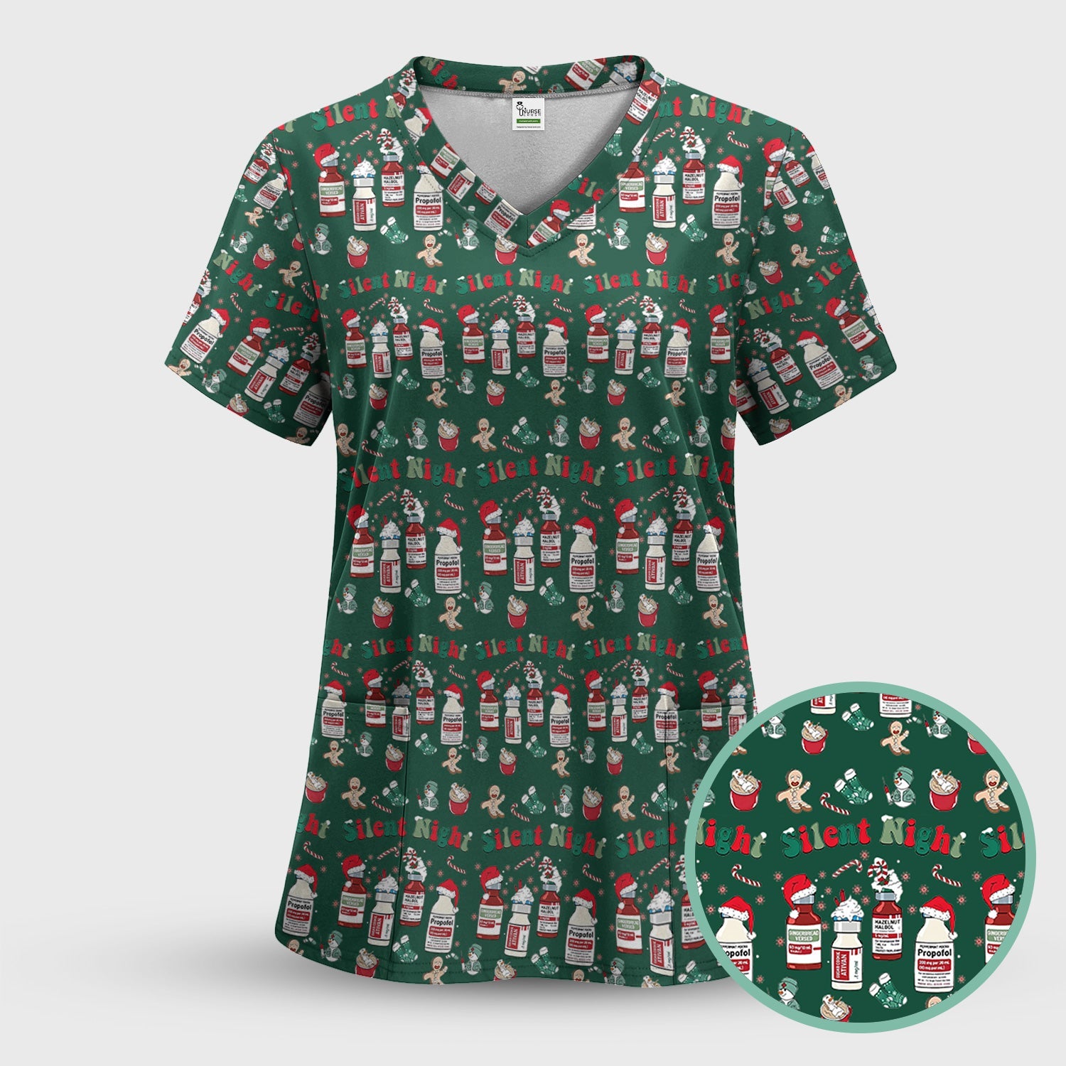 Funny Pharmacist Christmas Shirt - Cute Santa Hat Medication Graphic Tee - Holiday Gift for RN LPN CNA