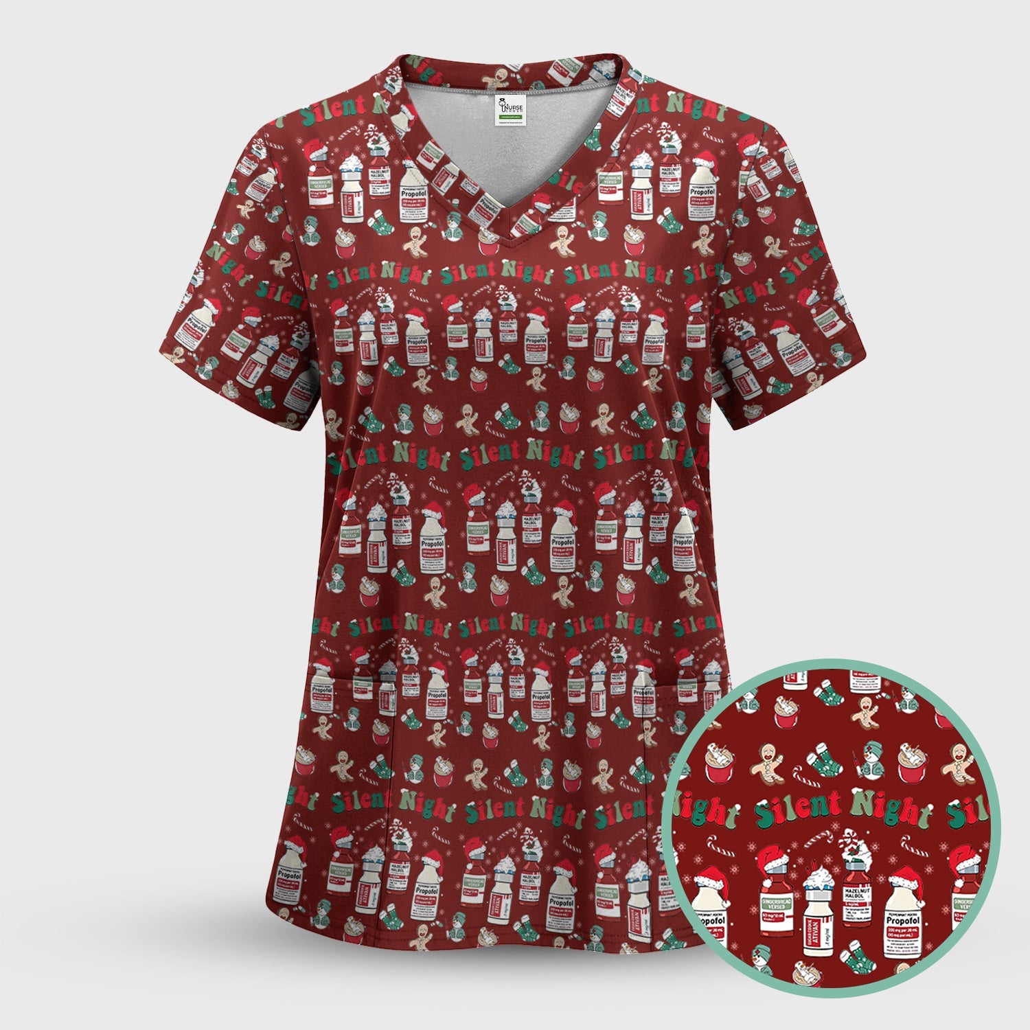 Funny Pharmacist Christmas Shirt - Cute Santa Hat Medication Graphic Tee - Holiday Gift for RN LPN CNA