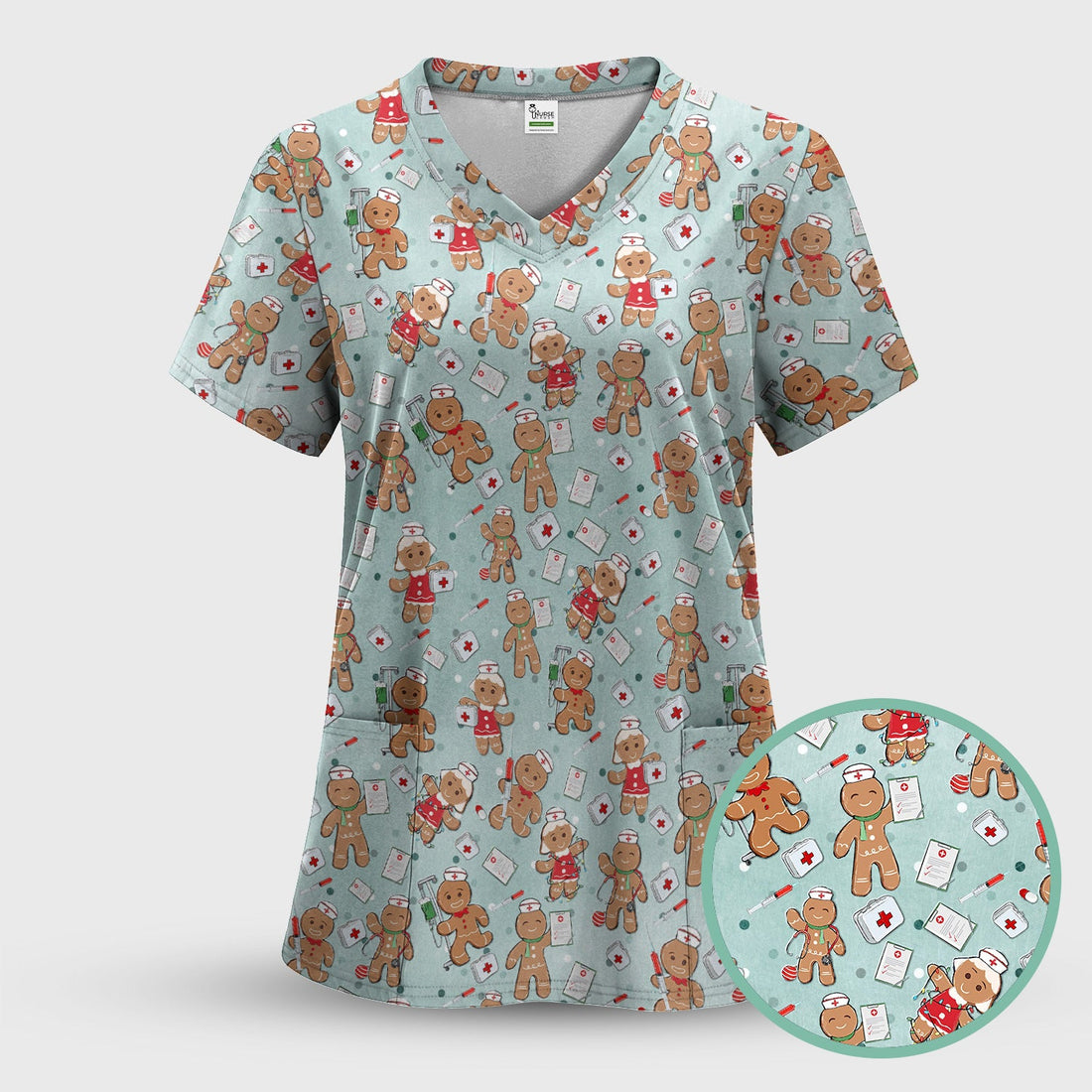 Funny Christmas Shirt for Nurses - Cute Gingerbread Cookies with Syringe Graphic Tee - Gift for Women RN LPN & Pediatric Nurses