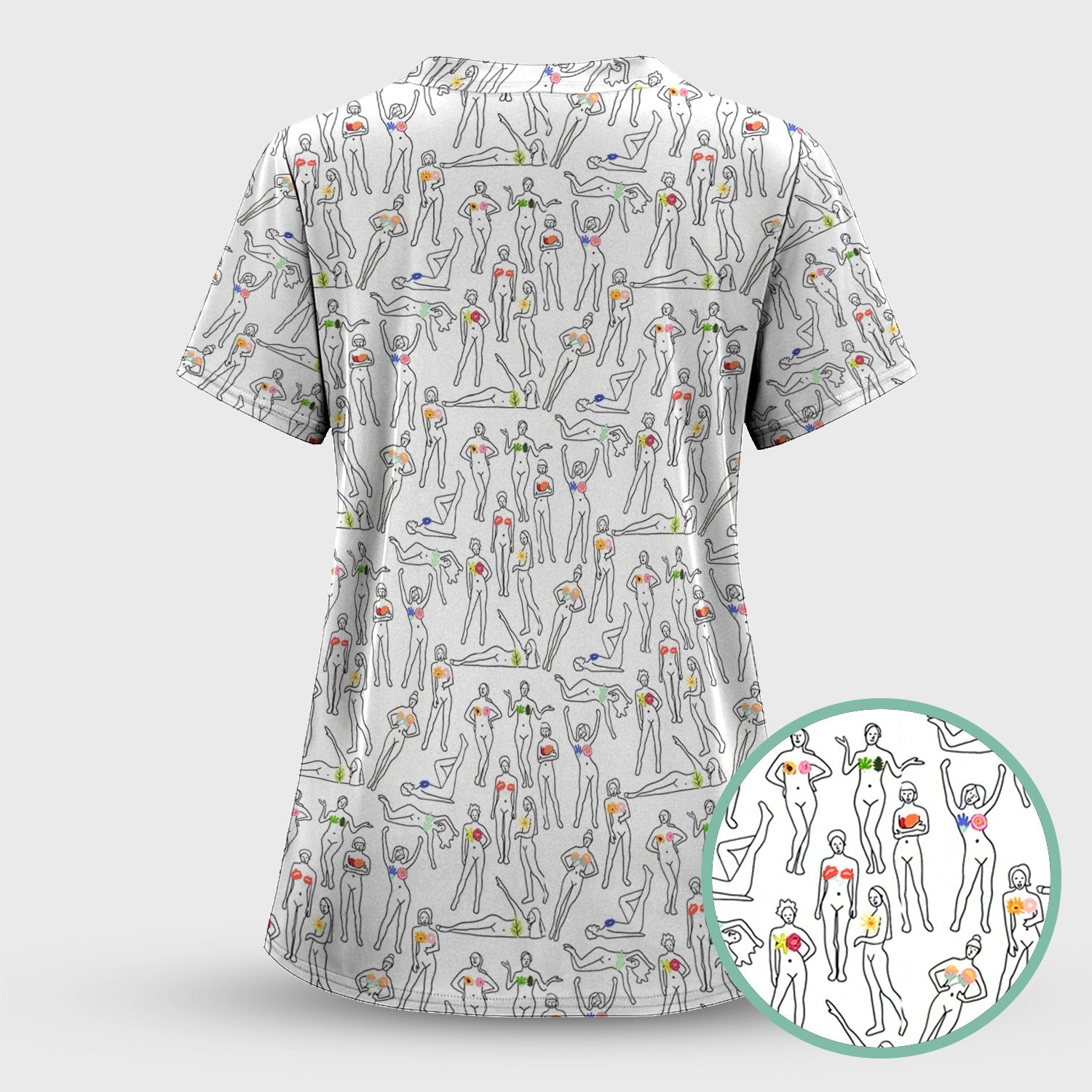 Women's Health Nurse Shirt - Flower Boobs & Female Empowerment Graphic Tee - Gift for Women Healthcare Workers RN LPN