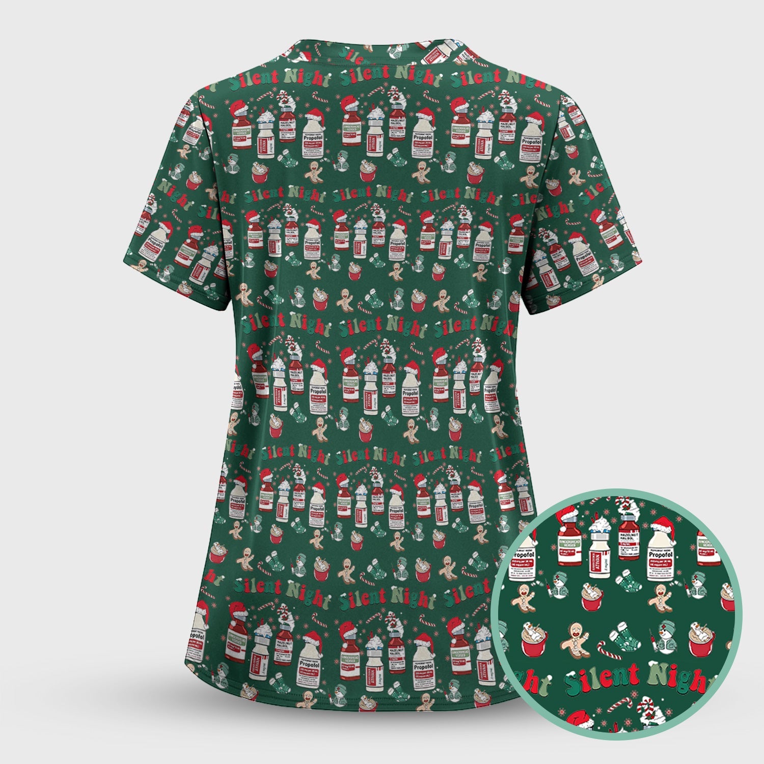 Funny Pharmacist Christmas Shirt - Cute Santa Hat Medication Graphic Tee - Holiday Gift for RN LPN CNA