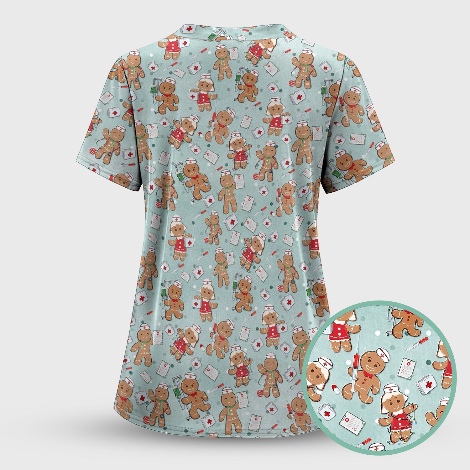 Funny Christmas Shirt for Nurses - Cute Gingerbread Cookies with Syringe Graphic Tee - Gift for Women RN LPN & Pediatric Nurses