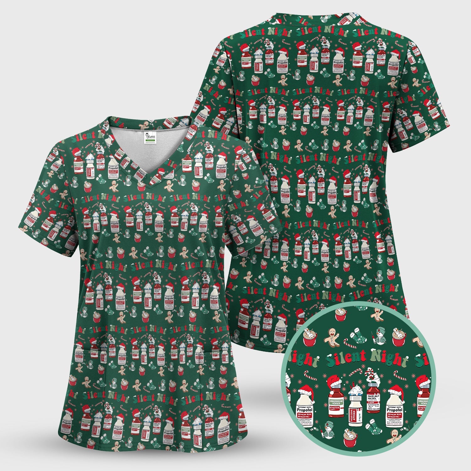 Funny Pharmacist Christmas Shirt - Cute Santa Hat Medication Graphic Tee - Holiday Gift for RN LPN CNA
