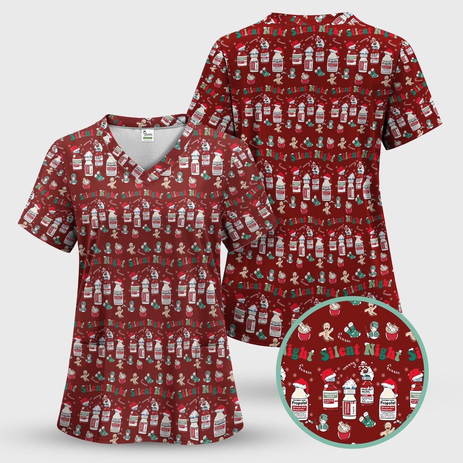 Funny Pharmacist Christmas Shirt - Cute Santa Hat Medication Graphic Tee - Holiday Gift for RN LPN CNA