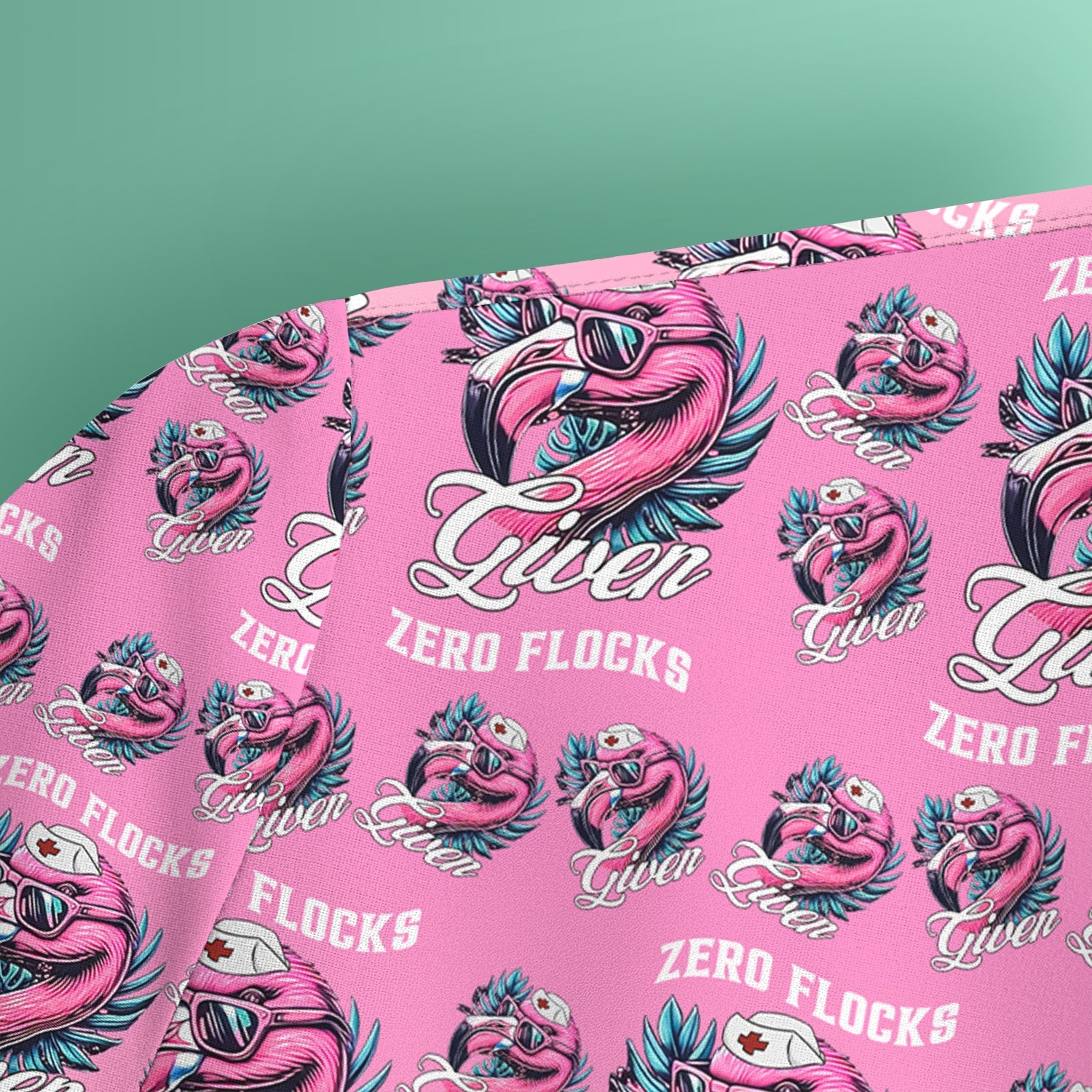 Funny Flamingo Nurse Shirt - Zero Flocks Given Pink Graphic Tee - RN LPN CNA Healthcare Workers Gift