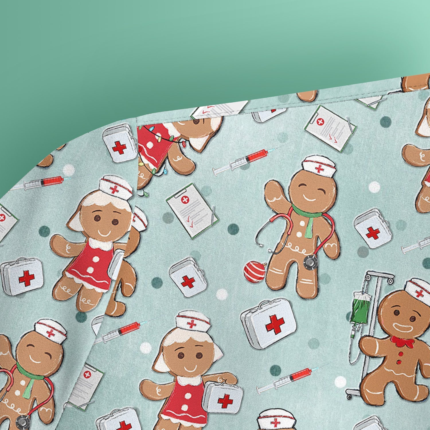 Funny Christmas Shirt for Nurses - Cute Gingerbread Cookies with Syringe Graphic Tee - Gift for Women RN LPN & Pediatric Nurses