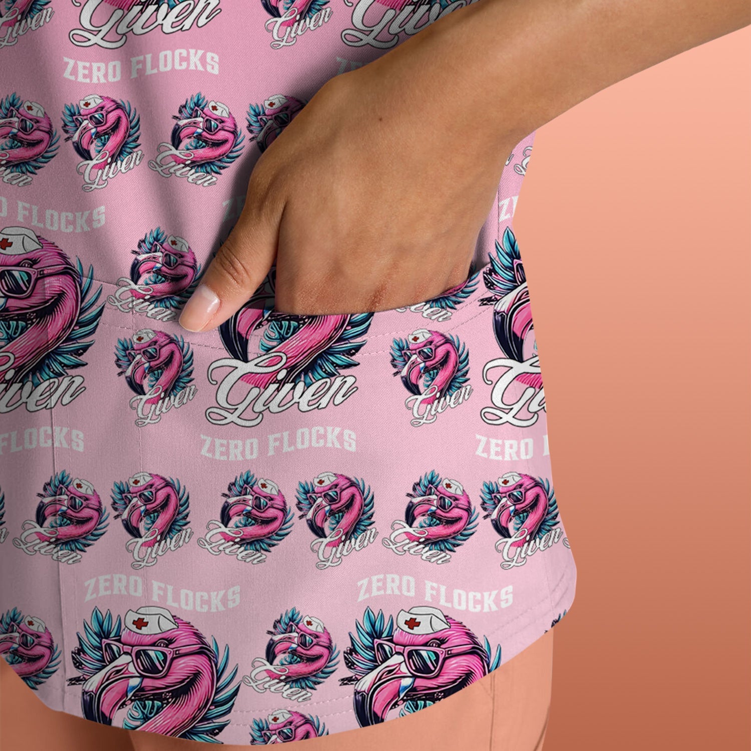 Funny Flamingo Nurse Shirt - Zero Flocks Given Pink Graphic Tee - RN LPN CNA Healthcare Workers Gift