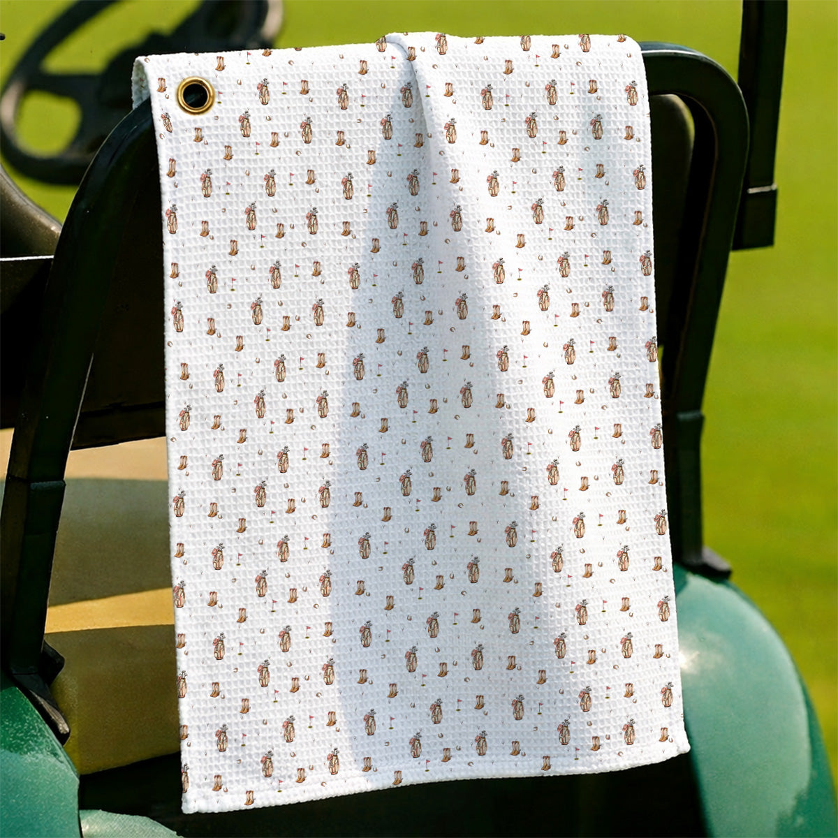 Crazy Cowgirl Golf Towels, Western Boots & Golf Bag Pattern Towel, Golf Gift For Golfers