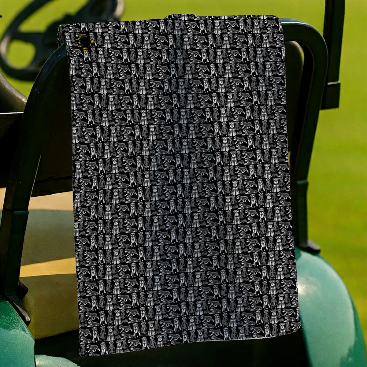 Miniature Schnauzer Golf Towels, Retro Schnauzer Golf Towel, Crazy Golf Gift For Golfer