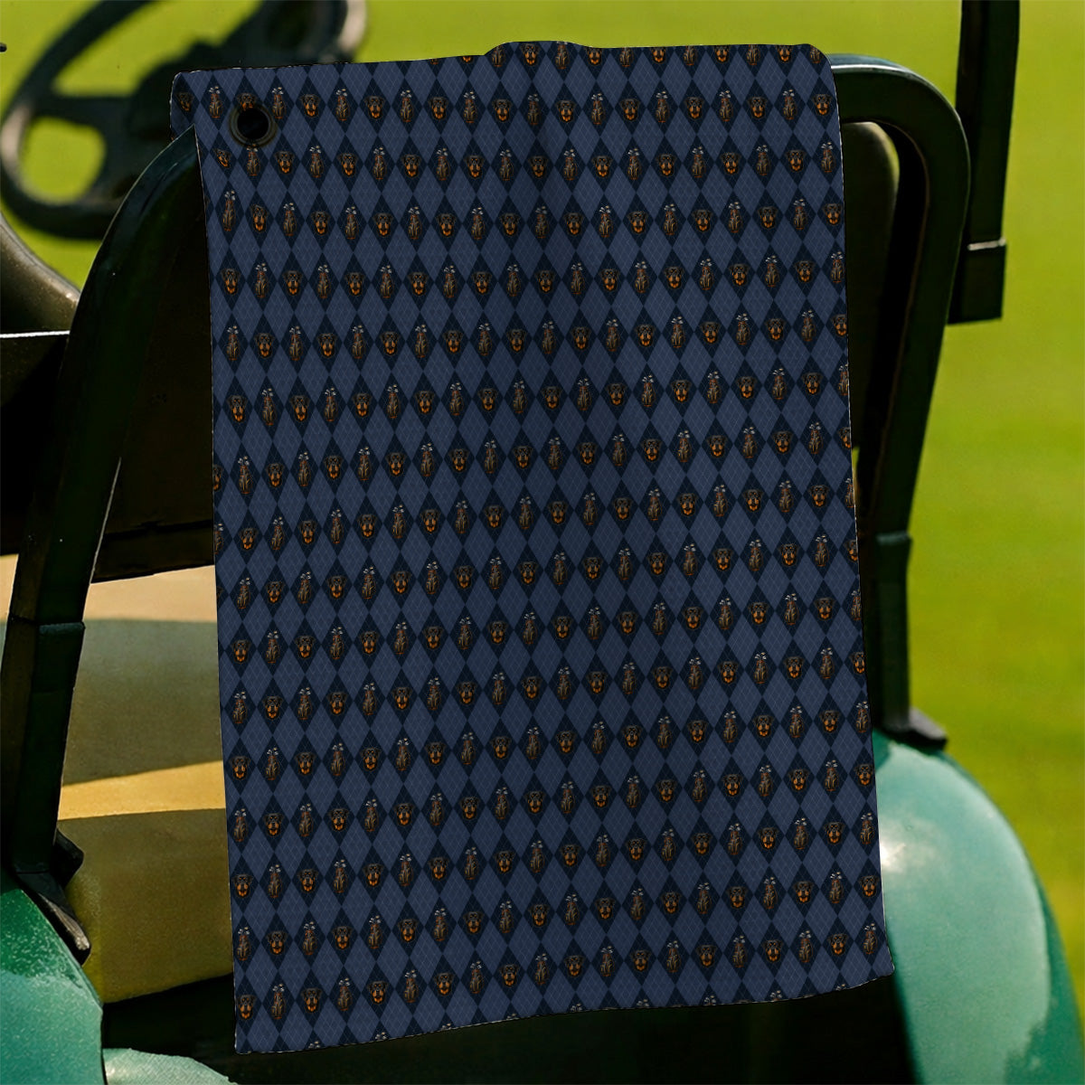 Rottweiler Argyle Pattern Golf Towel, Crazy Rottweiler Golf Towels, Dog Lover Golf Gift
