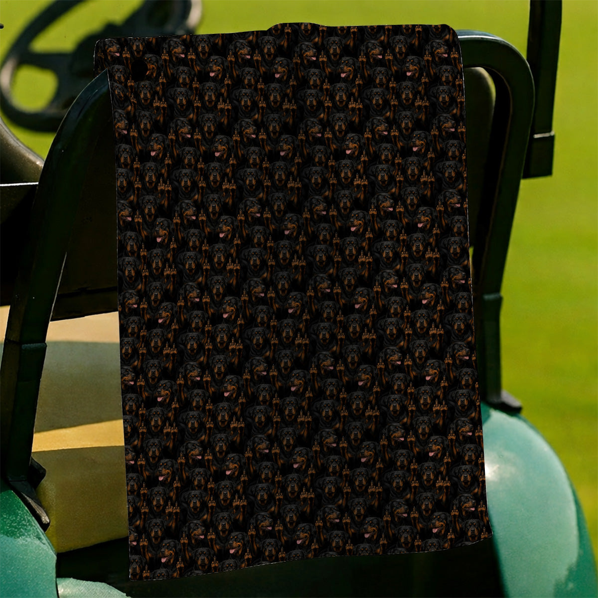 Rottweiler Middle Finger Golf Towel, Funny Rottweiler Pattern Golf Towels, Golf Gift For Golfer
