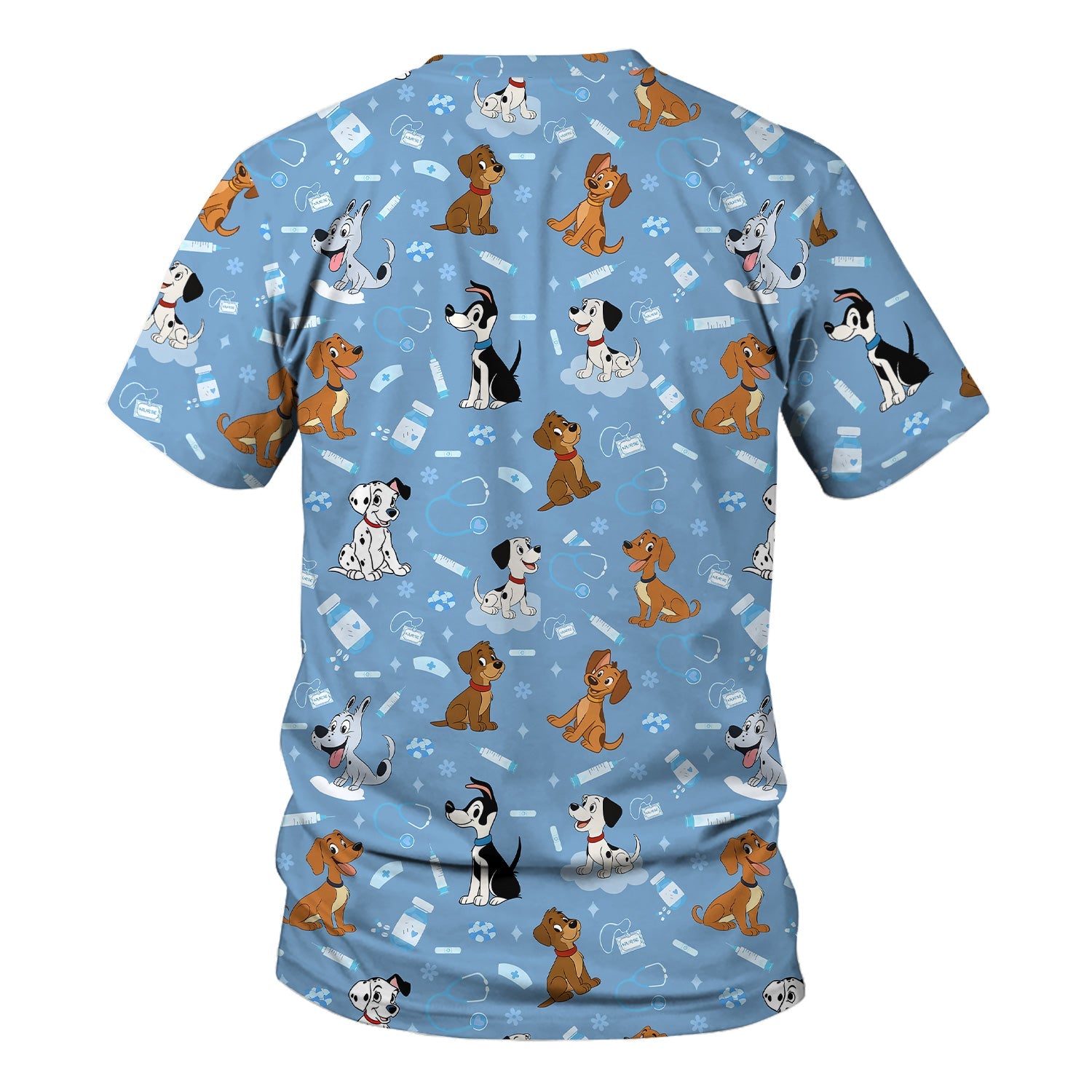 Cute Cartoon Dog Medical Shirt - Puppy Pattern Top for Veterinarians, Vet Techs, Animal Lovers - Fun Pet Care Gift for Dog Mom and Dad