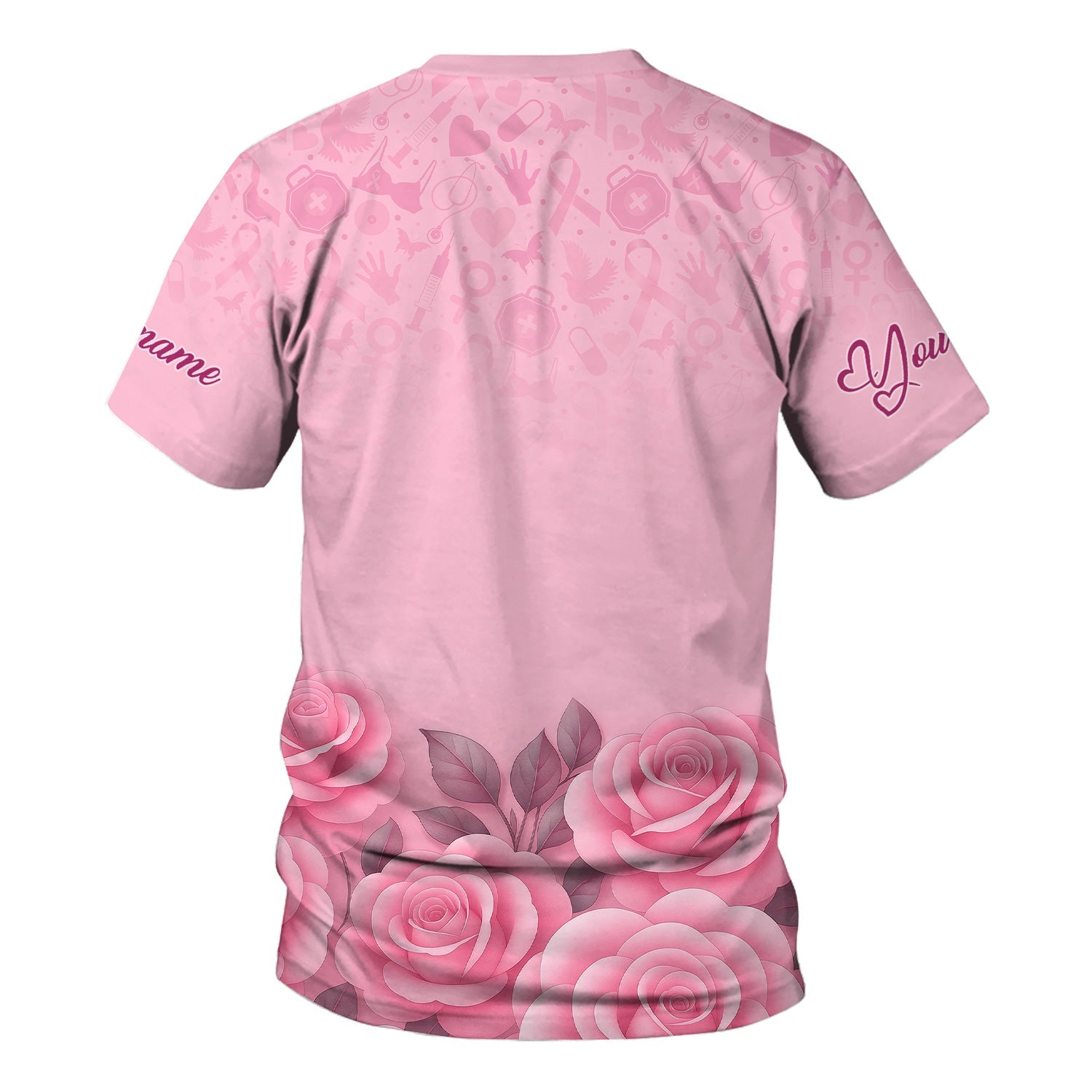 Personalized Breast Cancer Warrior Shirt - She Believed She Could Pink Ribbon Design - Gift for Women RN LPN CNA