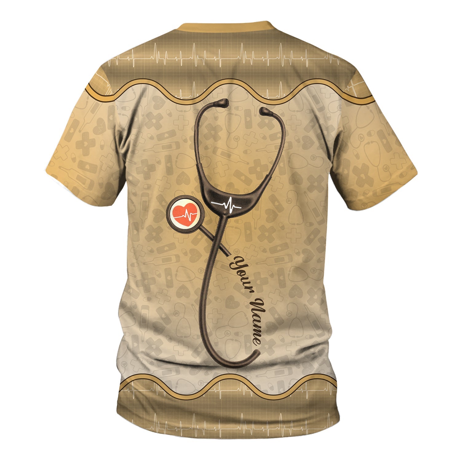 Custom Nurse T-Shirt Living That Nurse Life - Funny RN LPN Gift with Stethoscope - Personalized Nursing Shirt for Healthcare Workers