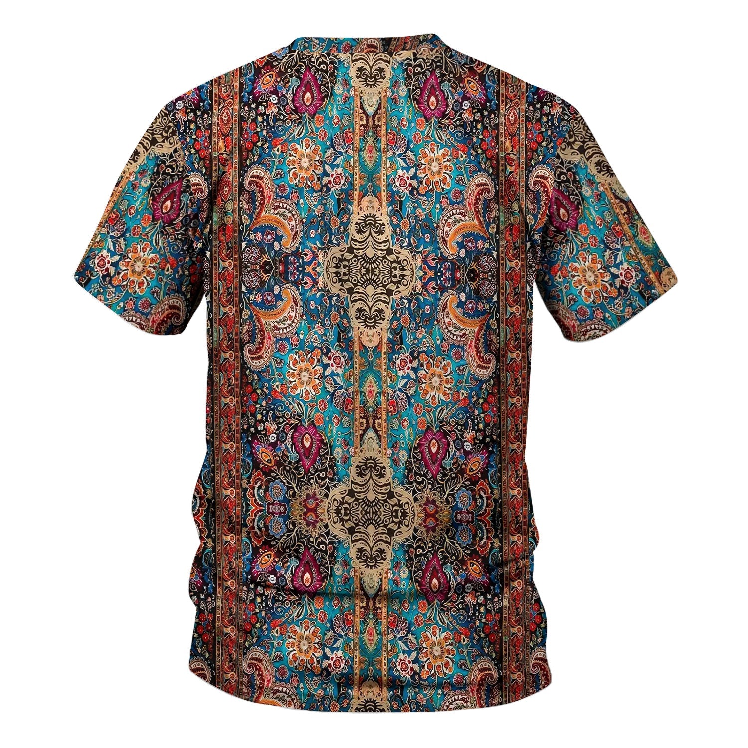 Boho Hippie T-Shirt - All-Over Print Psychedelic Paisley Graphic - Gift for Women RN LPN & Healthcare Workers