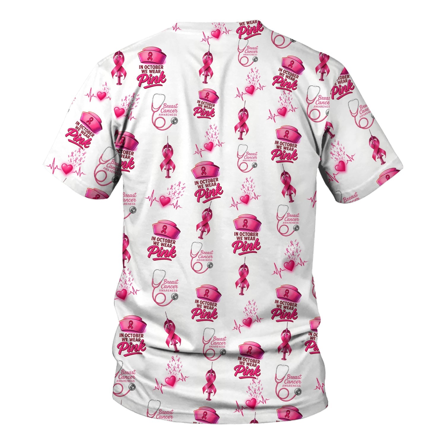Breast Cancer Awareness Nurse Shirt - Supportive Nurse October Graphic Tee - Gift for RN LPN Healthcare Workers