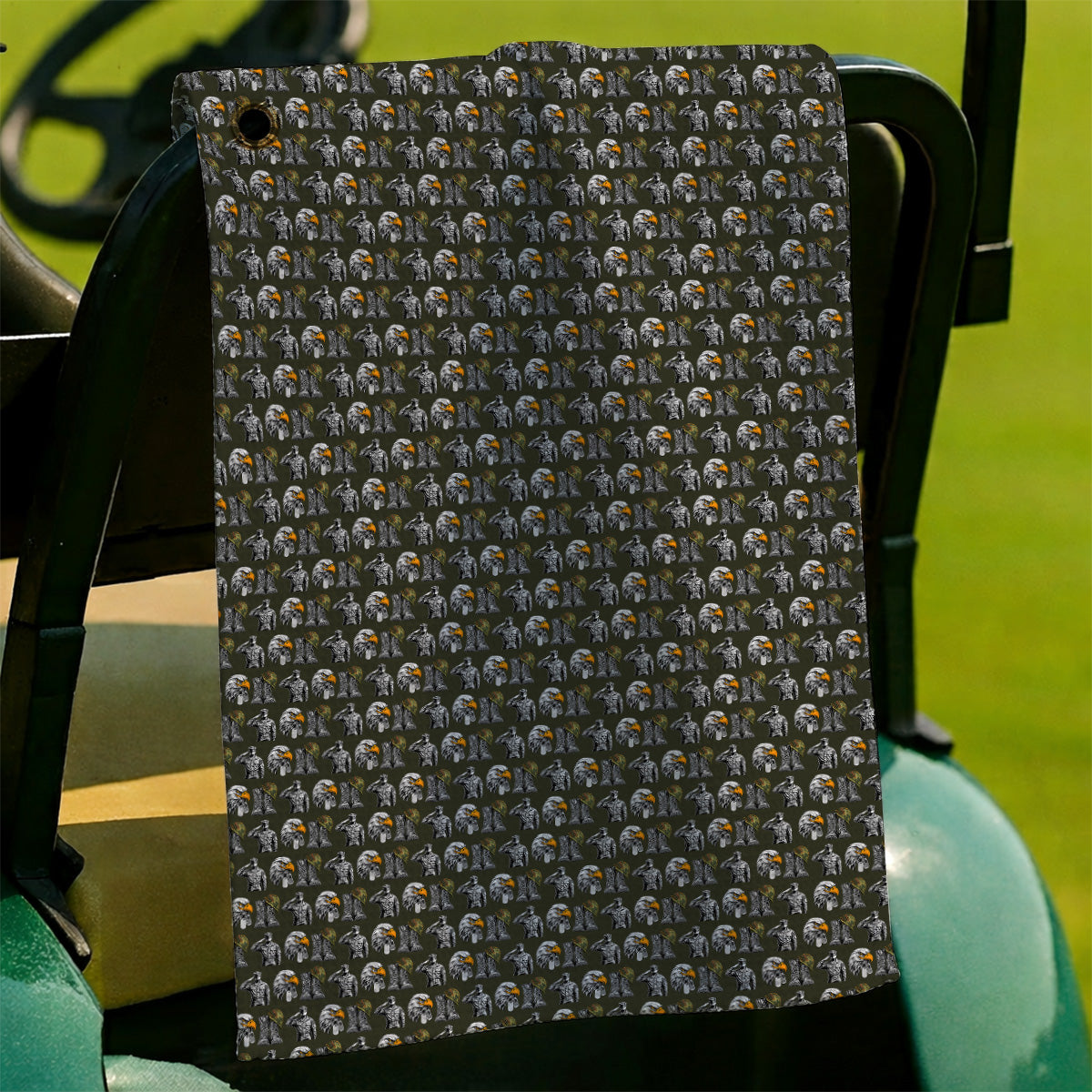 Veteran Eagle Golf Towels, Military Soldier & Army Tribute Pattern Golf Towel, Patriotic Veterans Day Golf Gift for Golfer