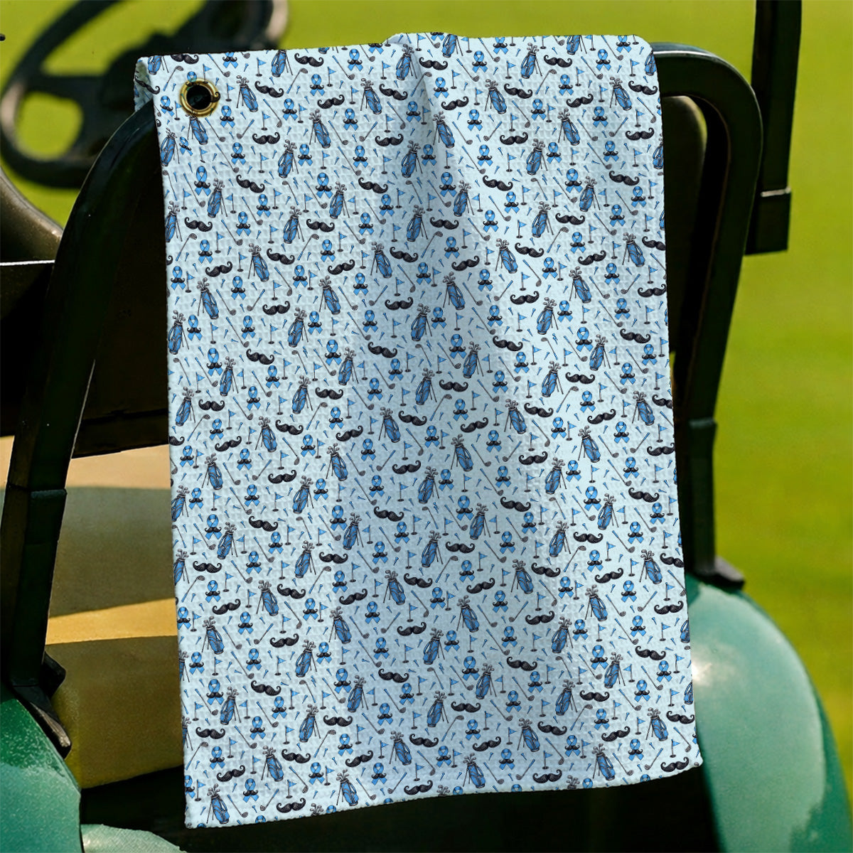 Prostate Cancer Golf Towels, Blue Ribbon Pattern Golf Towel, Crazy Golf Gift For Golfers