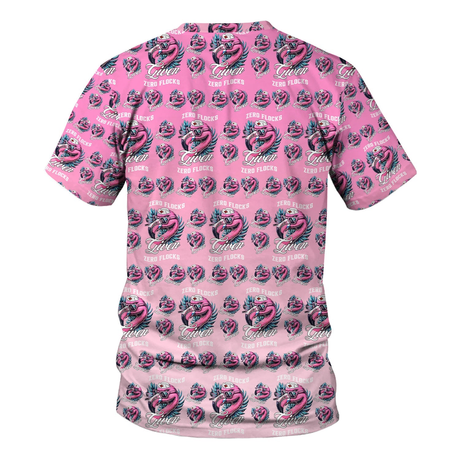 Funny Flamingo Nurse Shirt - Zero Flocks Given Pink Graphic Tee - RN LPN CNA Healthcare Workers Gift