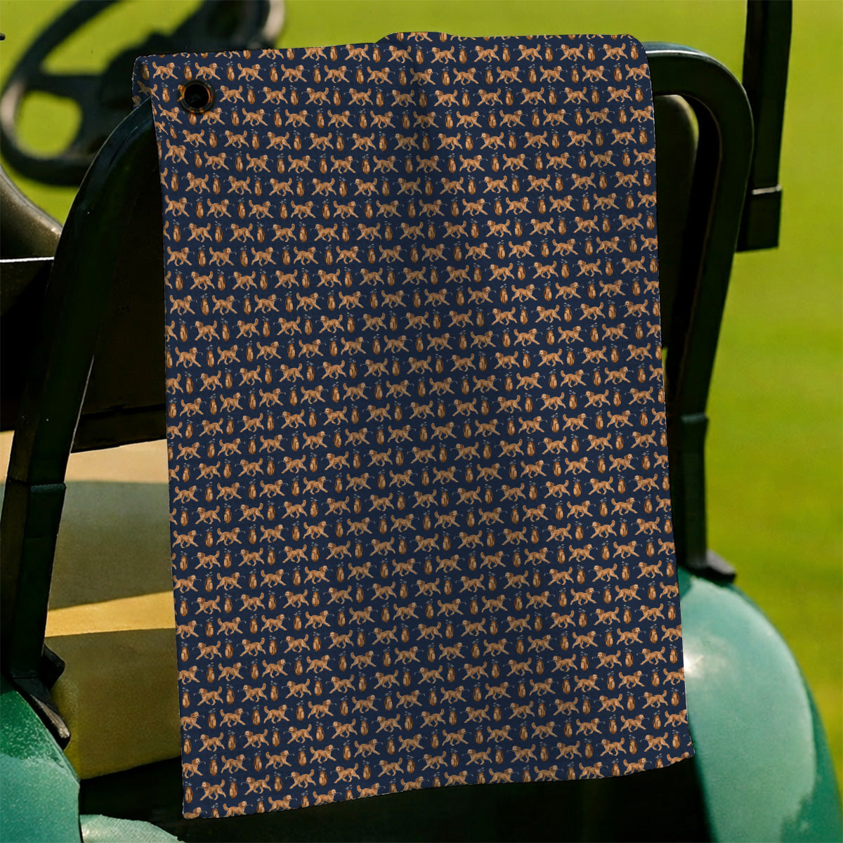 Goldendoodle Golf Towels, Doodle Dog Pattern Golf Towel, Funny Golf Gift For Dog Lovers