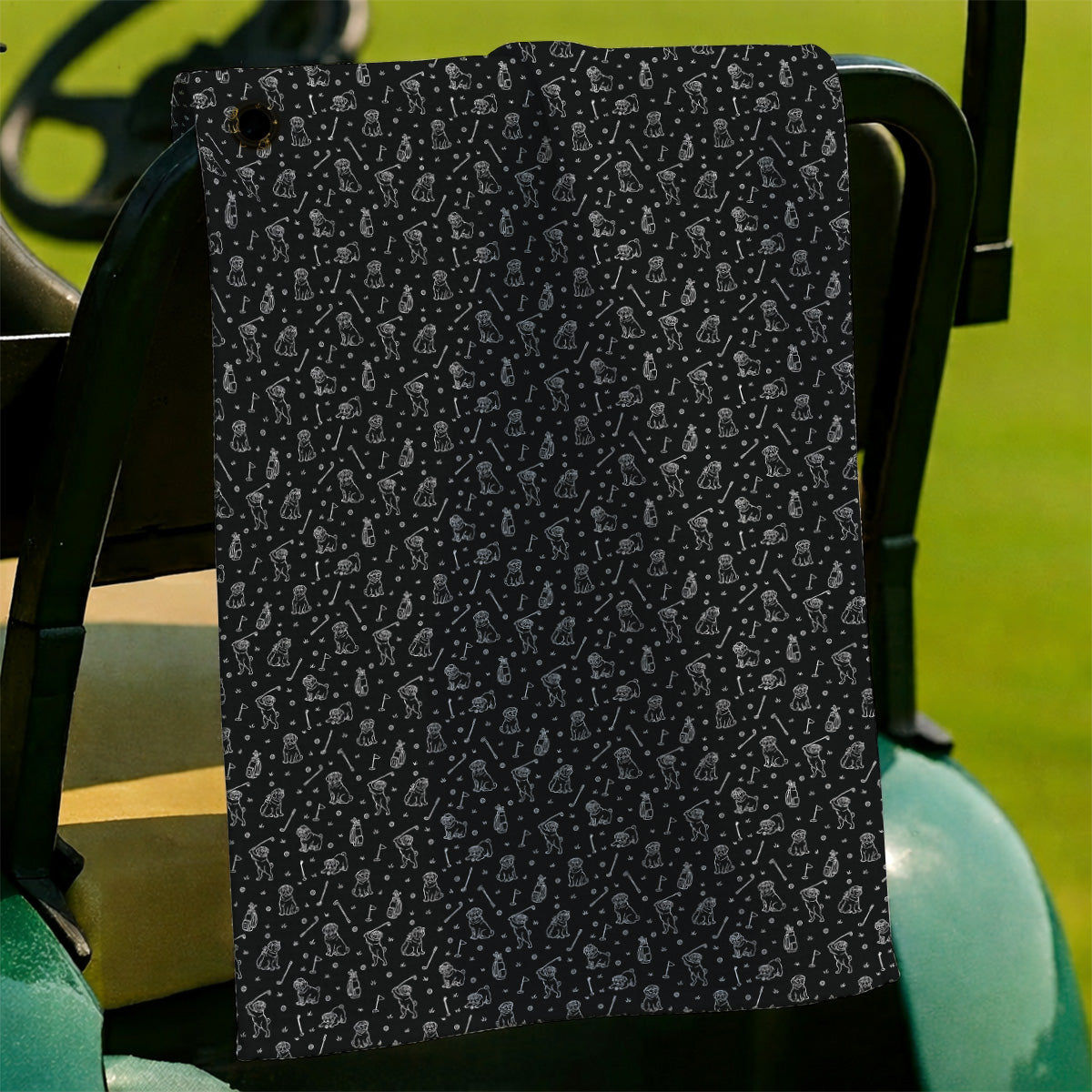 Crazy Pug Golf Towels, Pug Pattern Golf Towel For Dog Lovers, Golf Gift For Golfers